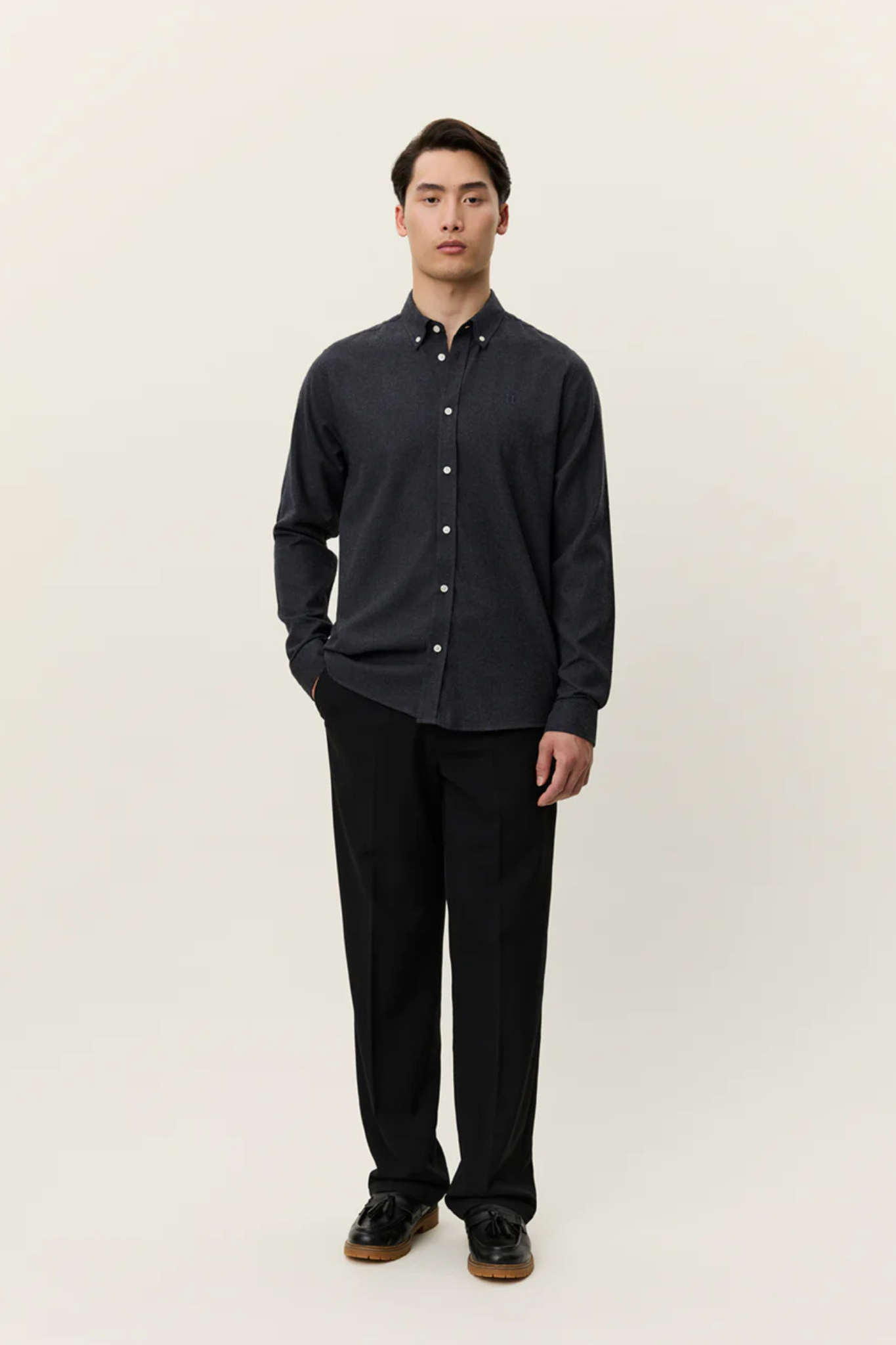 DESERT REG SHIRT - CHARCOAL MELANGE