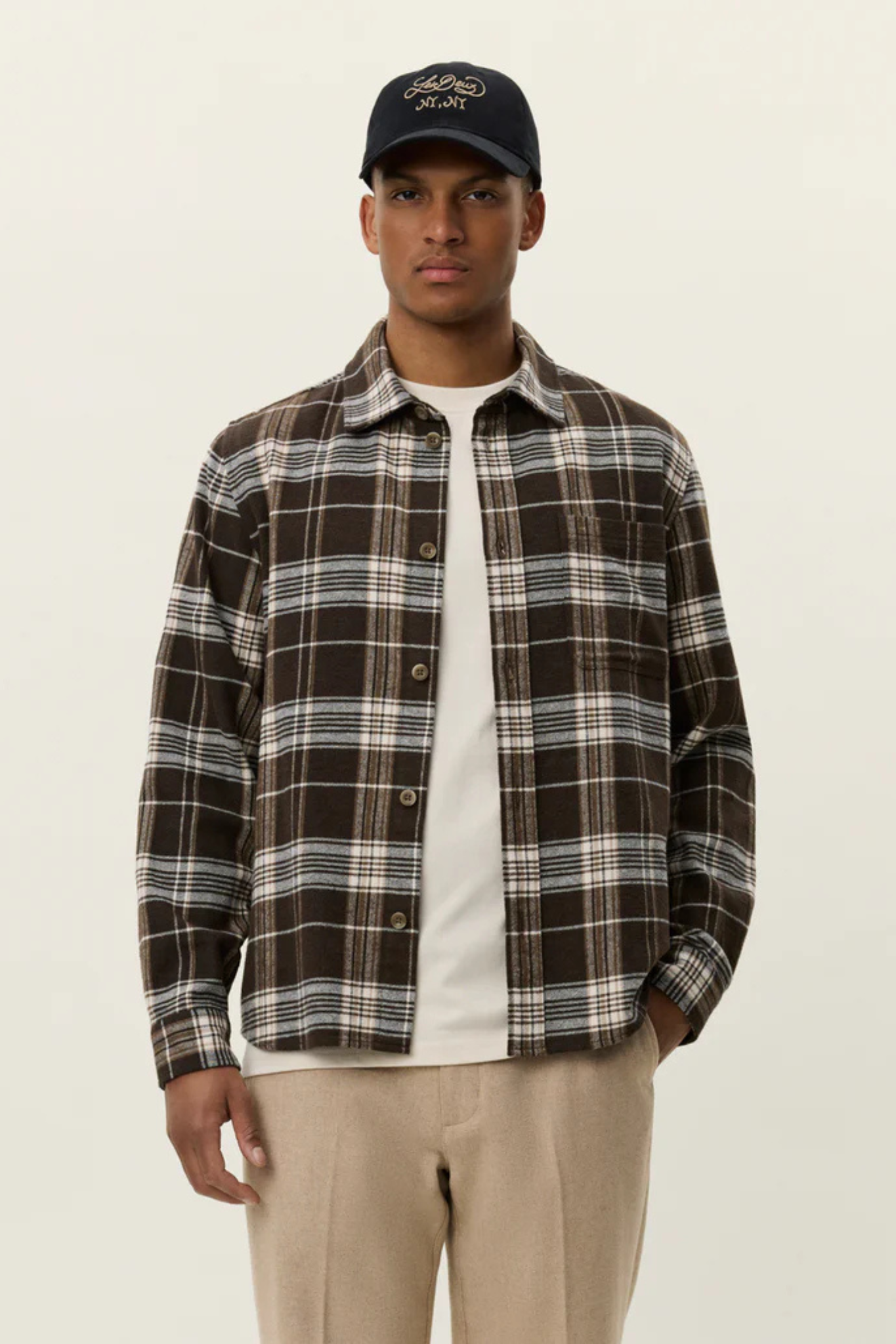 LENNON CHECK OVERSHIRT - DELICIOSO BROWN
