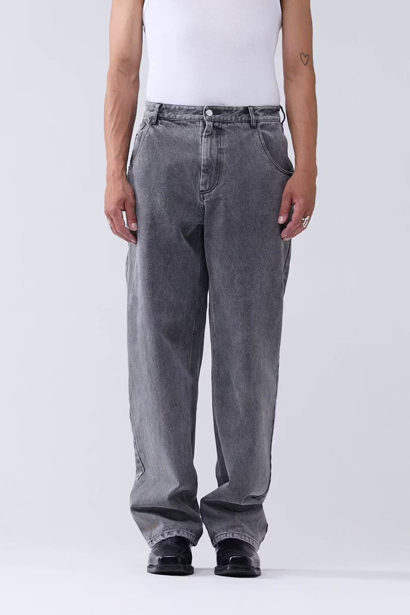 DENIM PANTS - WASHED BLACK