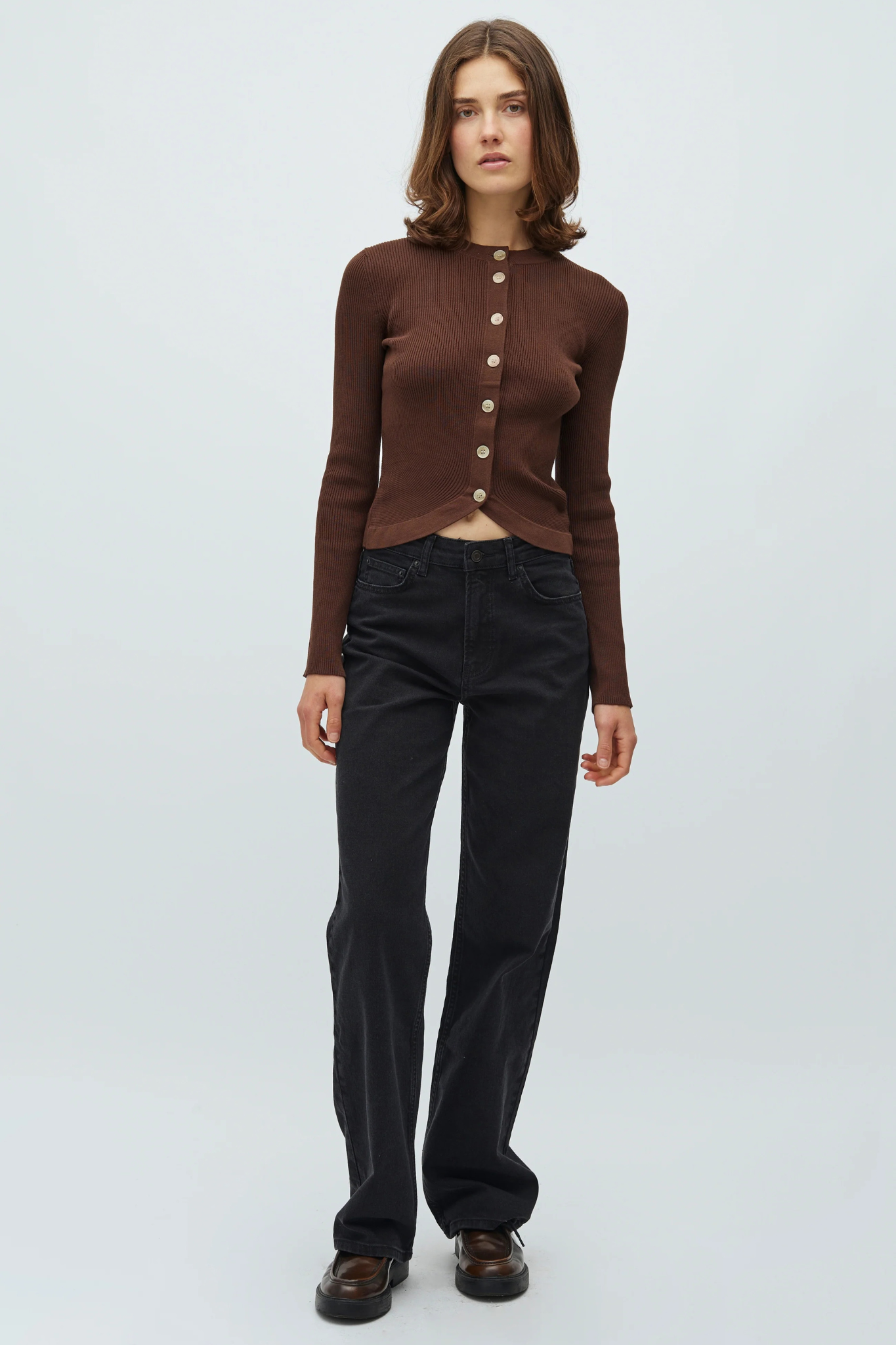 ARIETTY LOUC CARDIGAN  - CHOCOLATE BROWN
