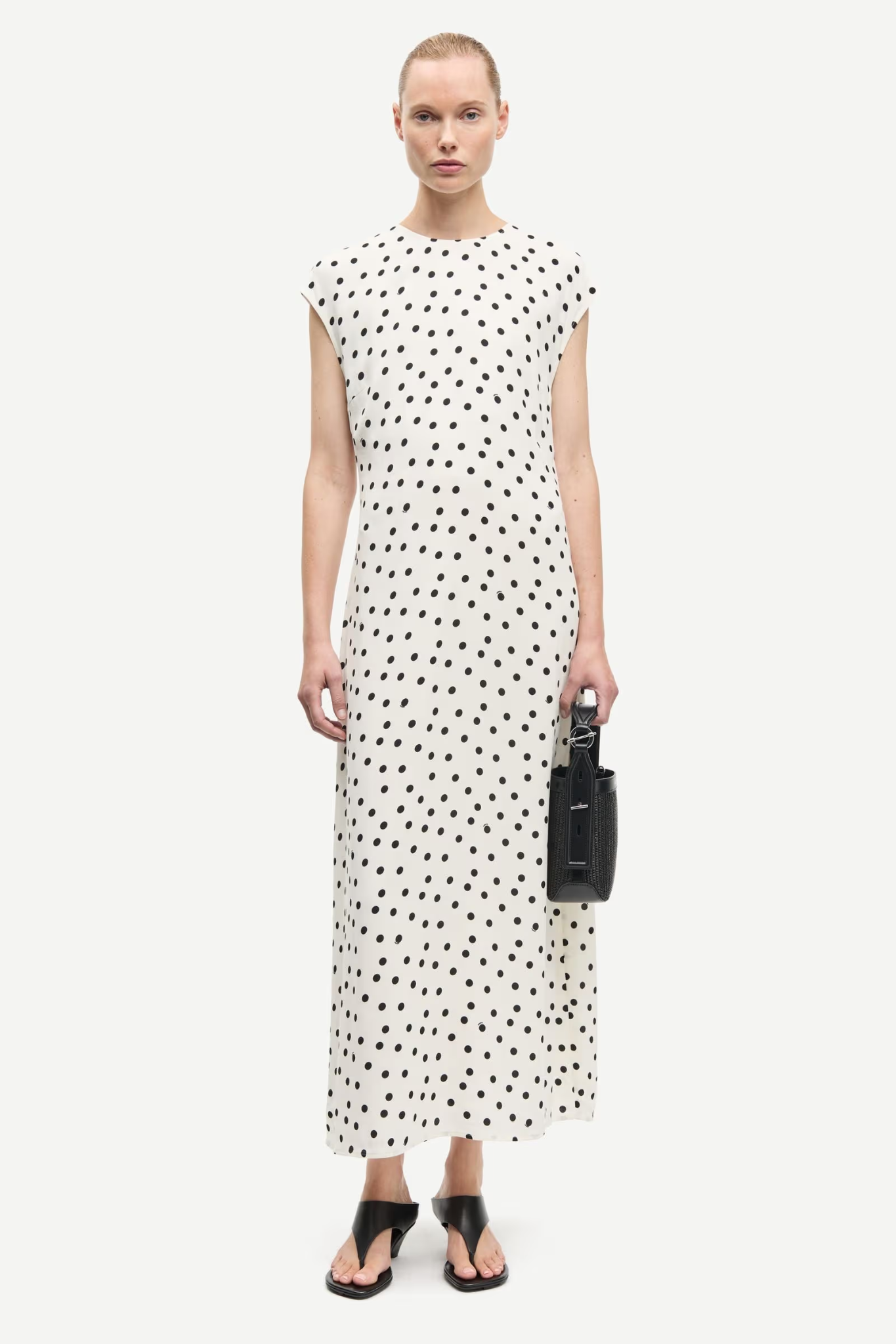 POPPY DRESS - DRIFTING DOTS EGRET
