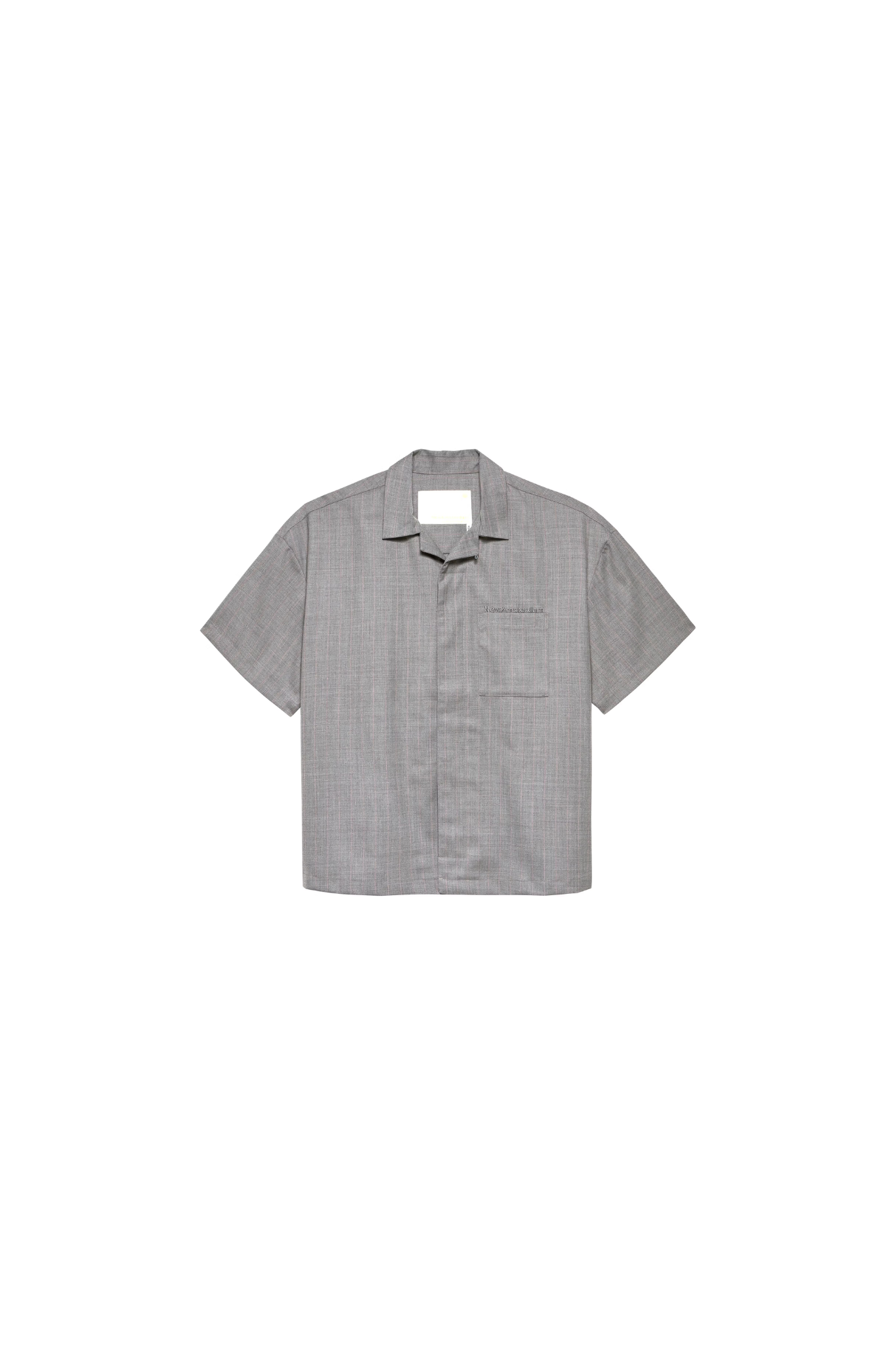 WIJK WOOL SHIRT - GREY/PINK PINSTRIPES
