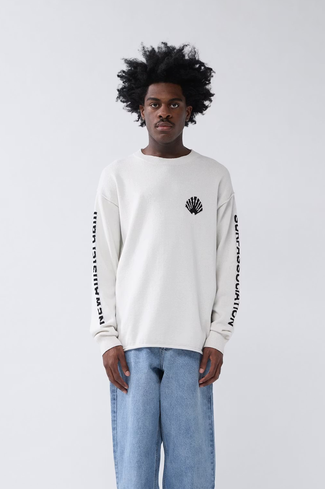 KNITTED LOGO LONGSLEEVE - ECRU