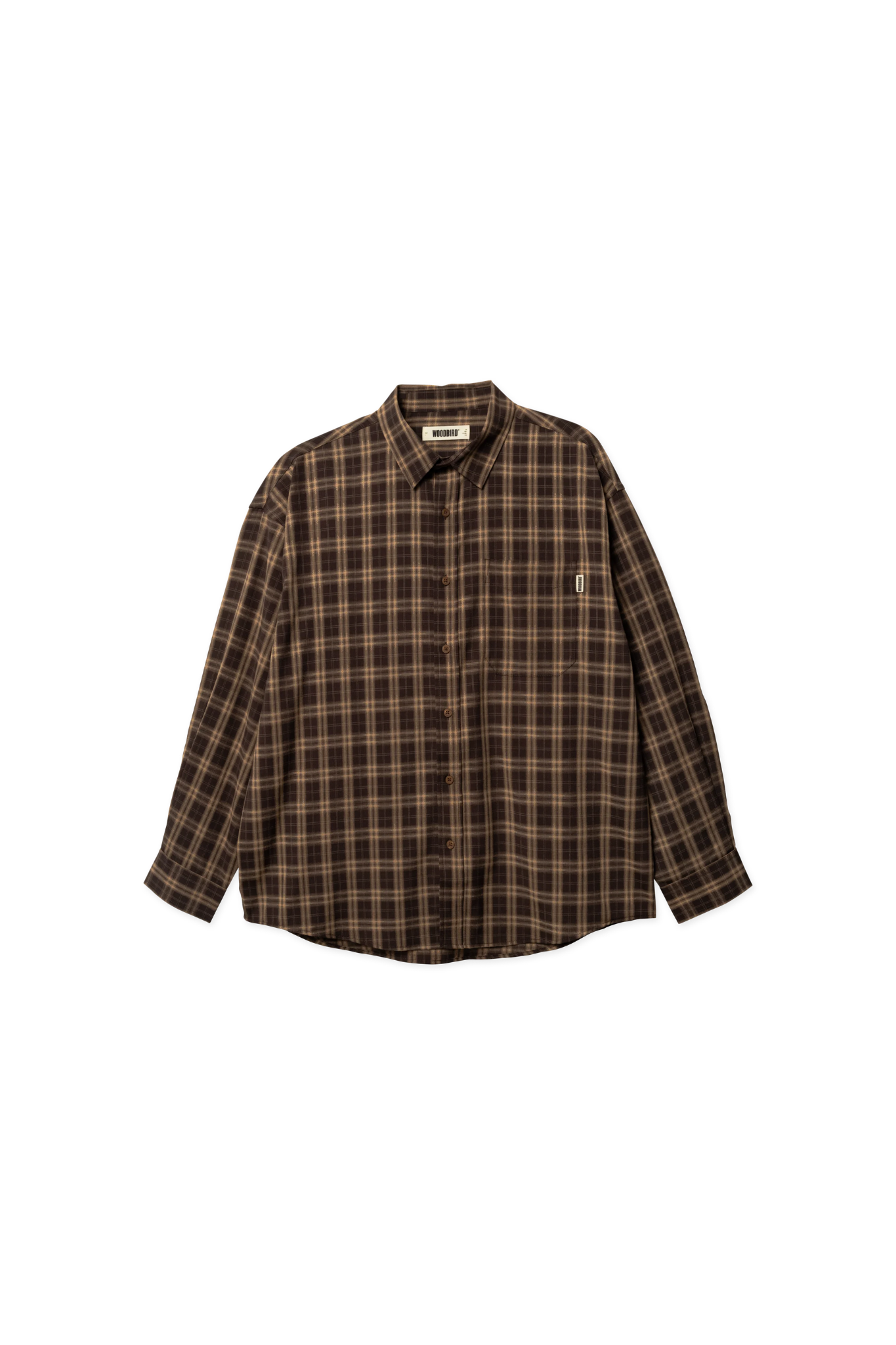 JONG DOBBY CHECK SHIRT - DARK BROWN