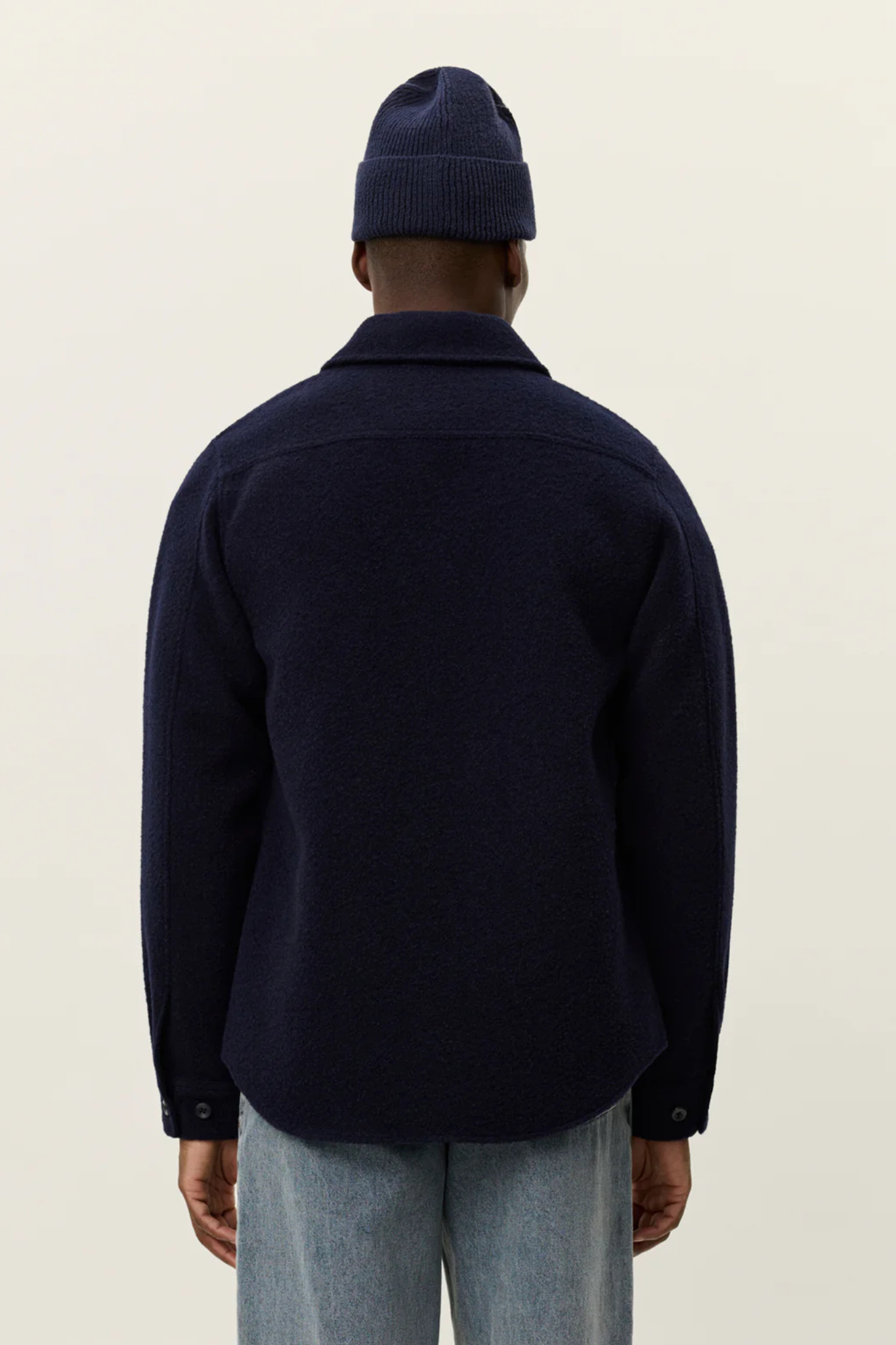 LENNON BOUCLE OVERSHIRT - DARK NAVY BLUE