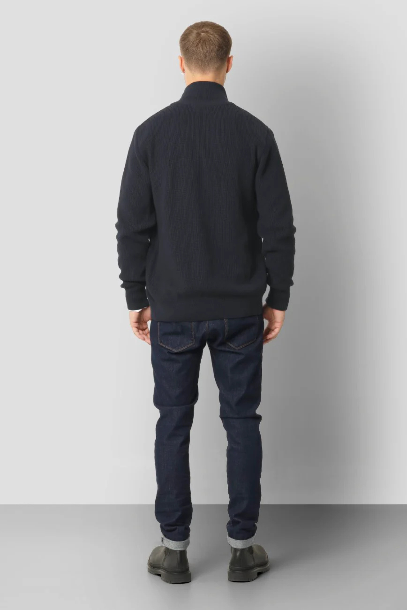 MARIO - ZIP KNIT - DARK NAVY