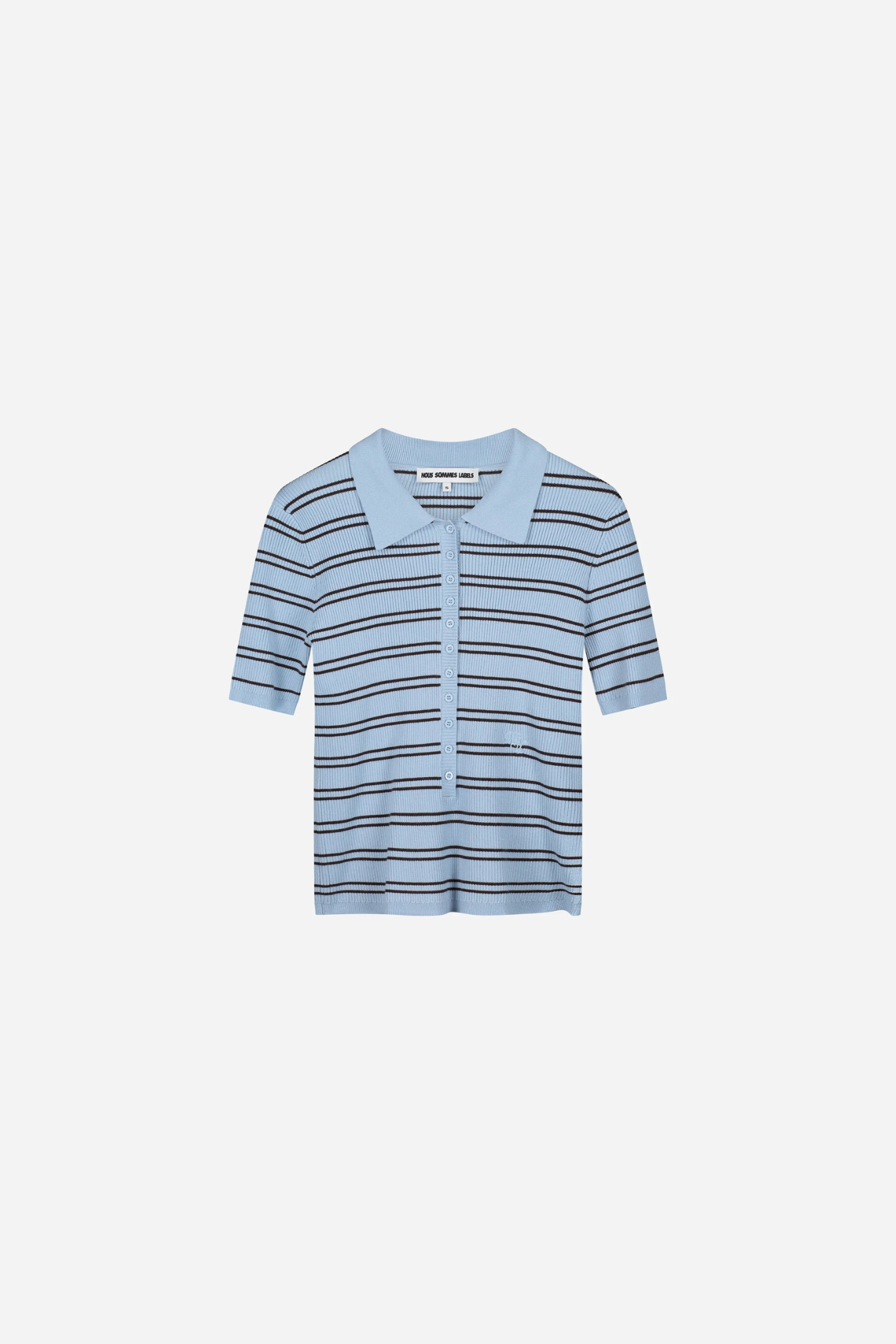 LIZ SS POLO KNIT - LIGHT BLUE