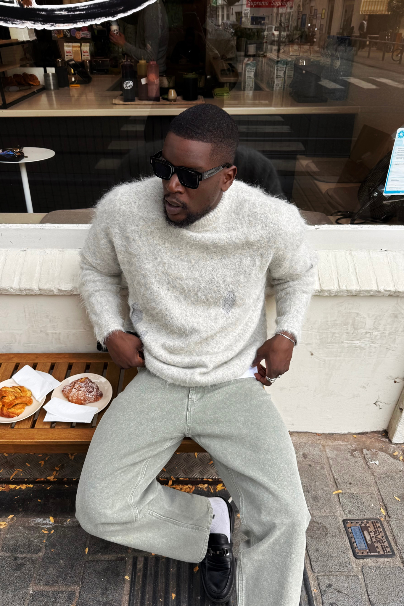 ALPACA BLEND CREWNECK - GREY