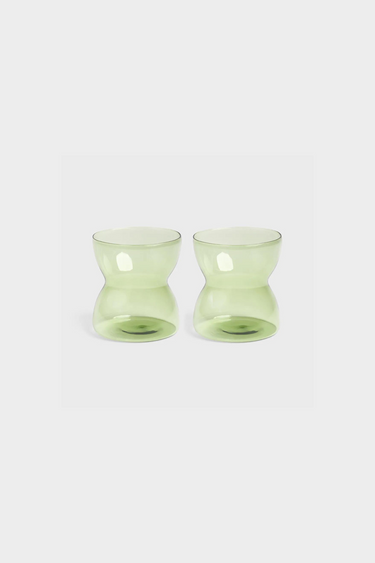 GLASS TOTEM GREEN SET OF 2