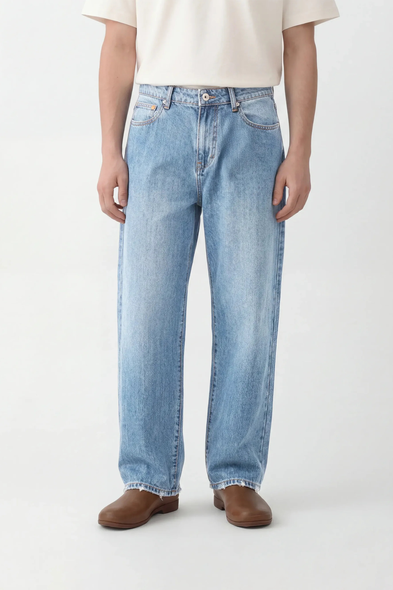 DENIM TROUSERS - WASHED INDIGO
