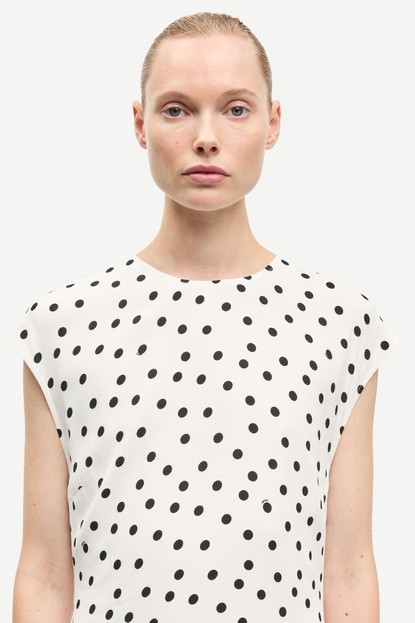 POPPY DRESS - DRIFTING DOTS EGRET