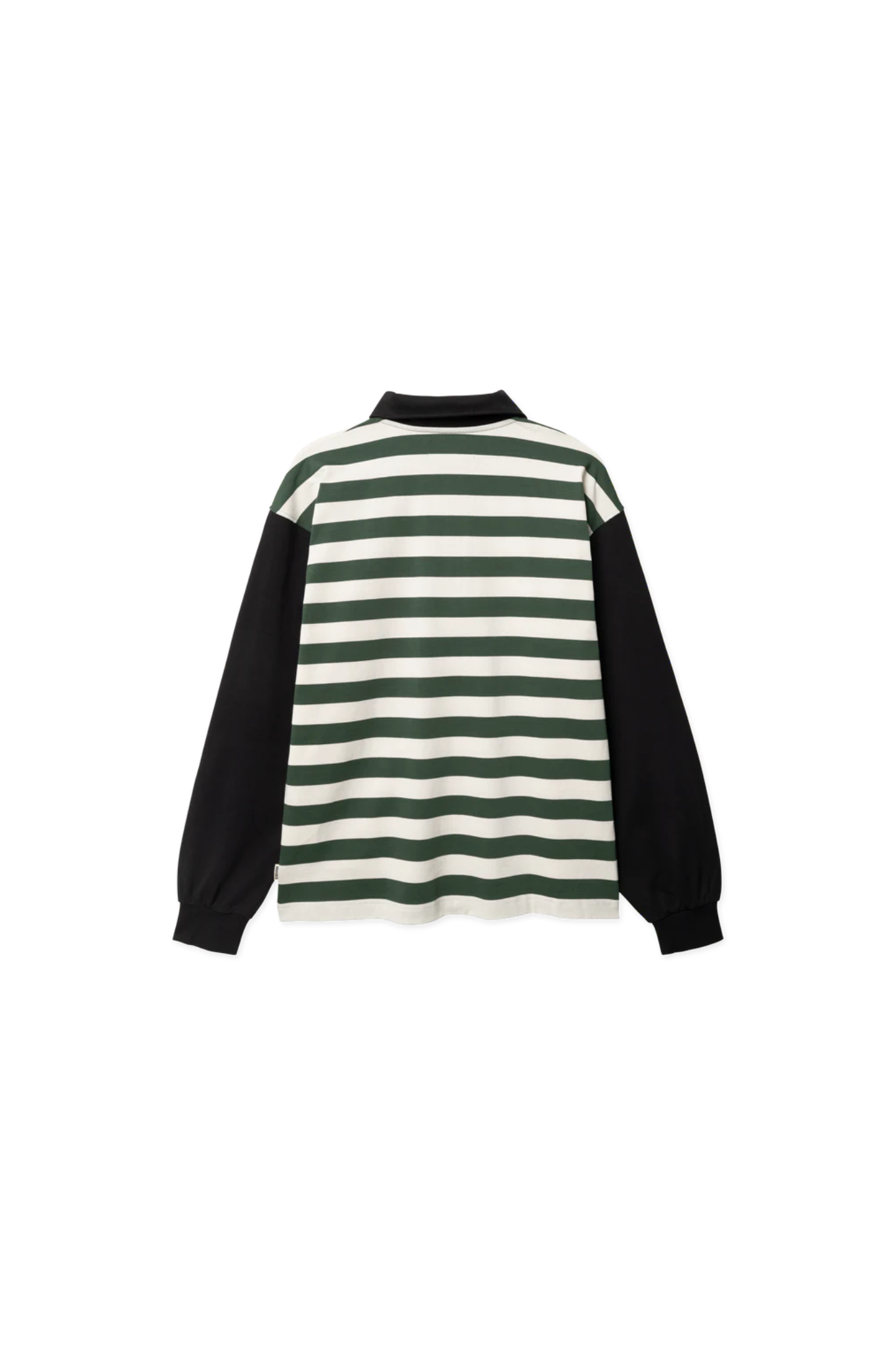 HIRO LONGSLEEVE STRIPE ZIP POLO - PINE GREEN