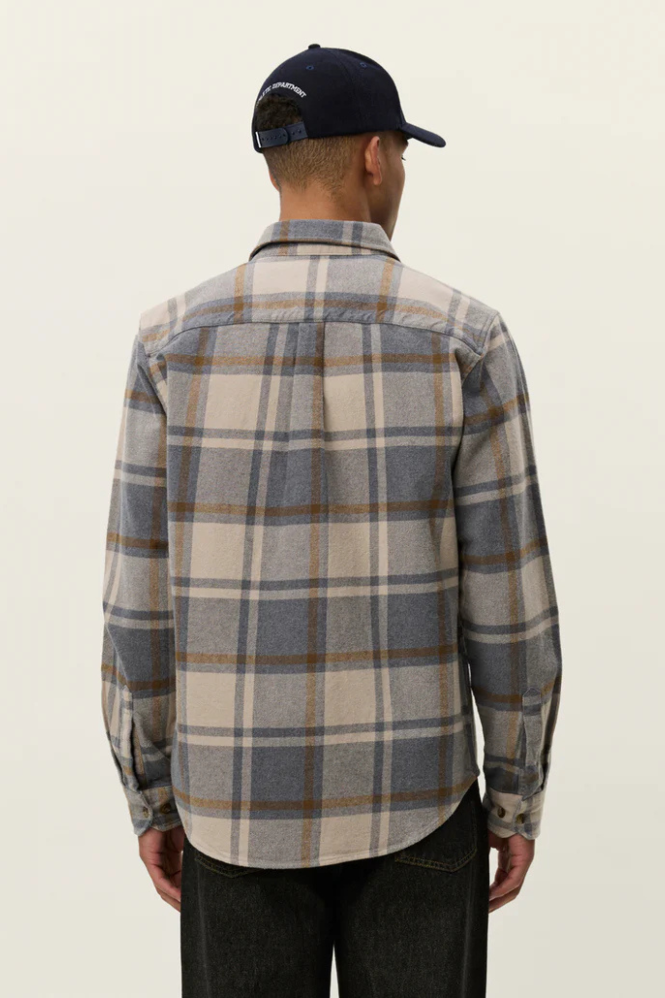JEREMY CHECK FLANNEL SHIRT - GREY MELANGE