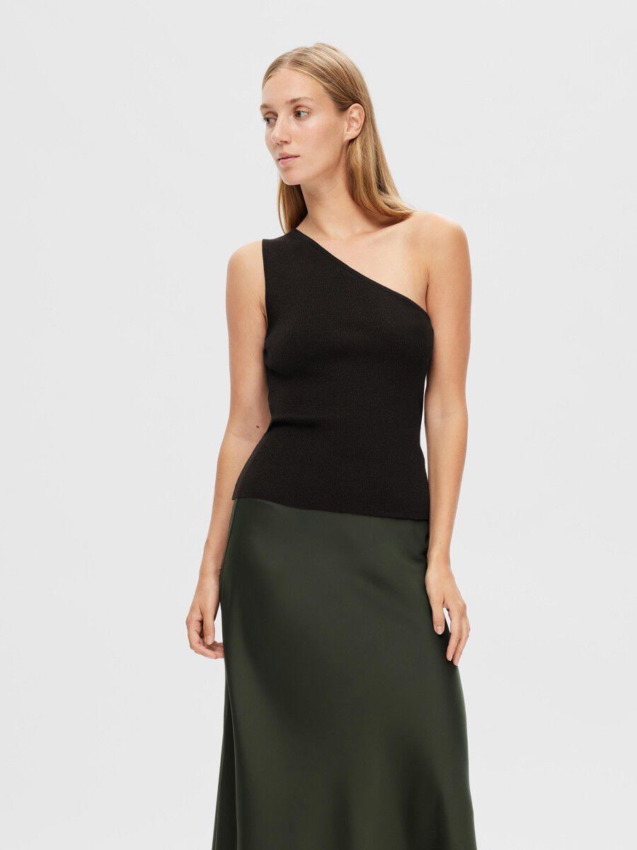 SLFLURA LUREX SHOULDER KNIT TOP