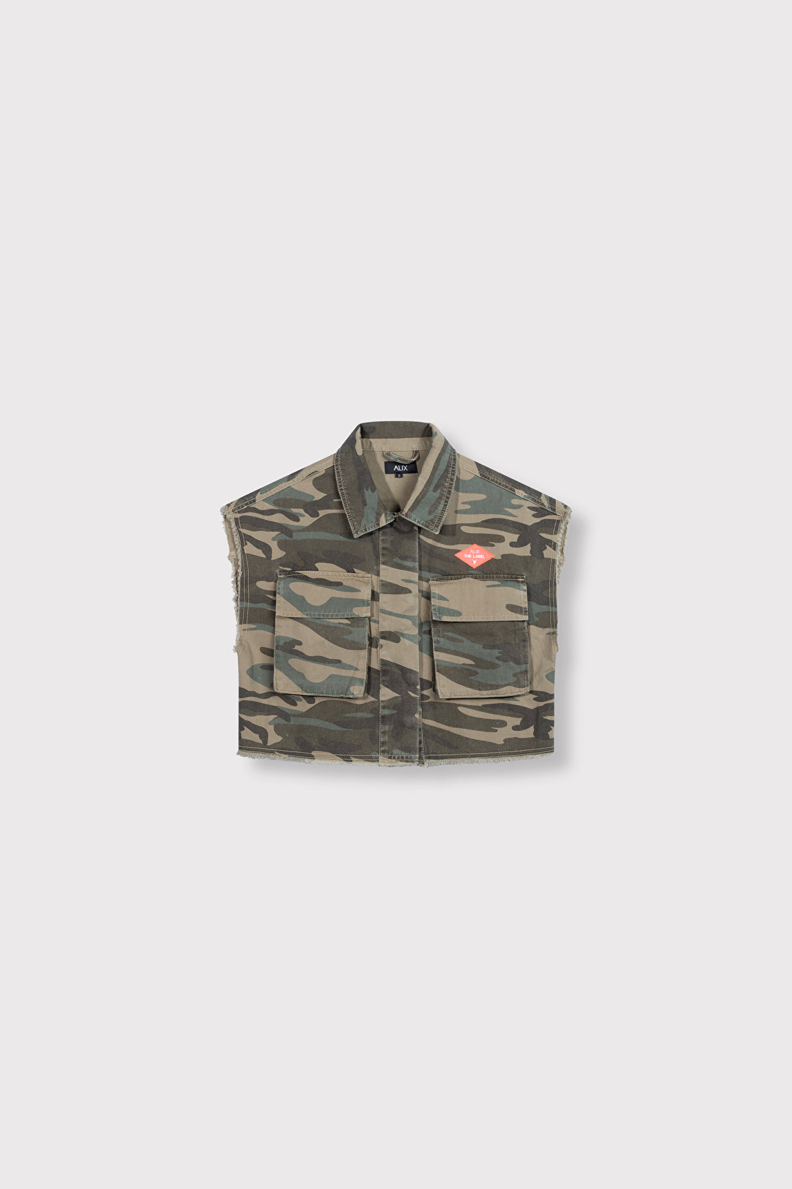 WOVEN CAMOUFLAGE WAISTCOAT - ARMY