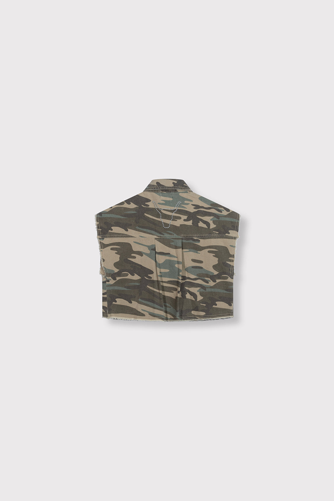 WOVEN CAMOUFLAGE WAISTCOAT - ARMY