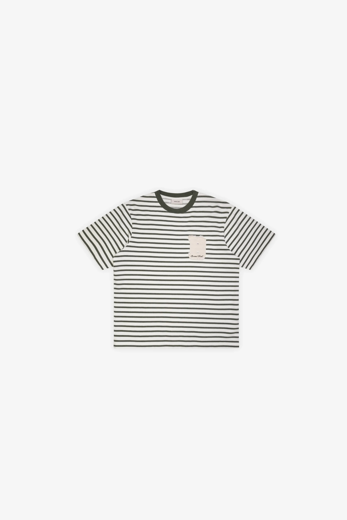 VARSITY STRIPED T-SHIRT - OLIVE GREEN