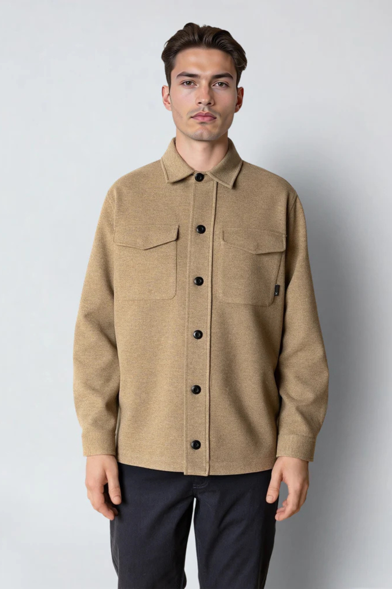 AYDEN OVERSHIRT - BRINDLE BEIGE MELANGE