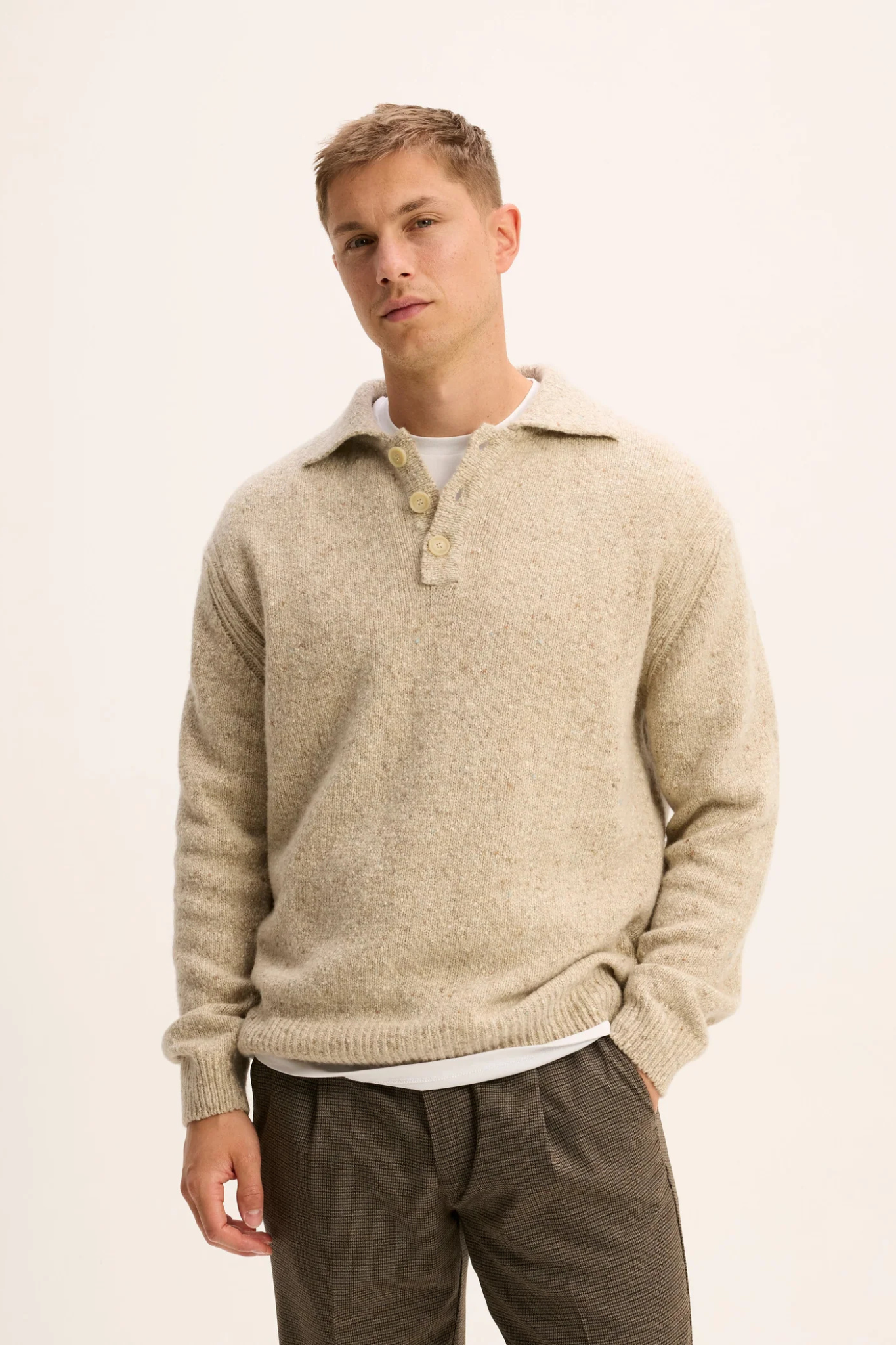 POLO KNIT - BEIGE MELANGE