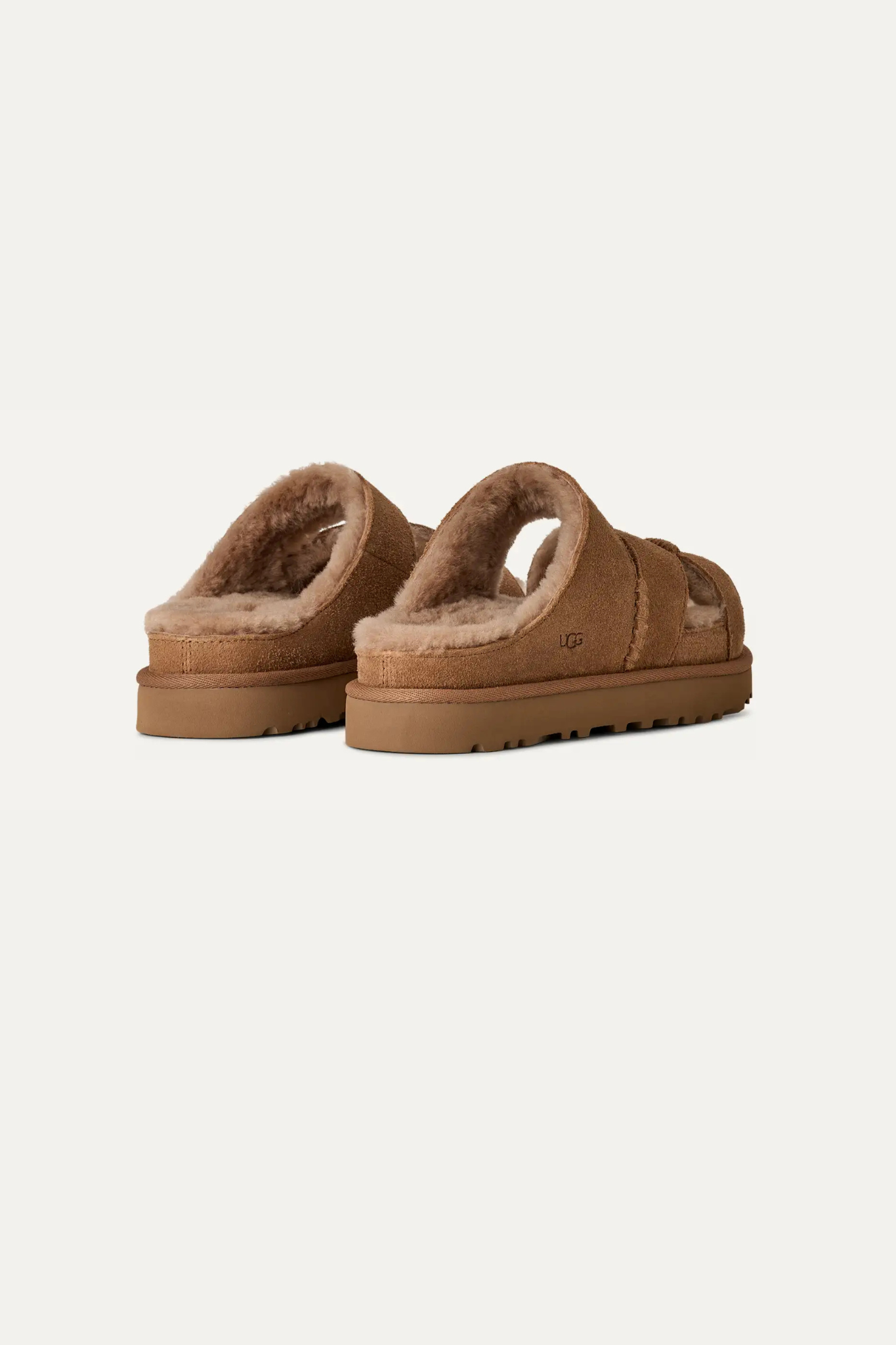 GREENPORT CROSS STRAP SLIDE WOMEN SHOES - CHESTNUT