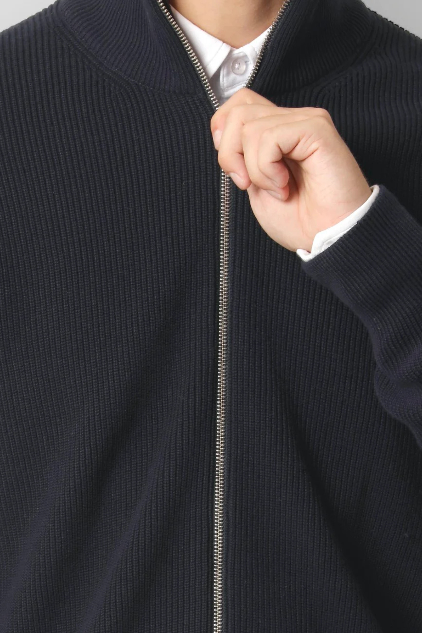 MARIO - ZIP KNIT - DARK NAVY