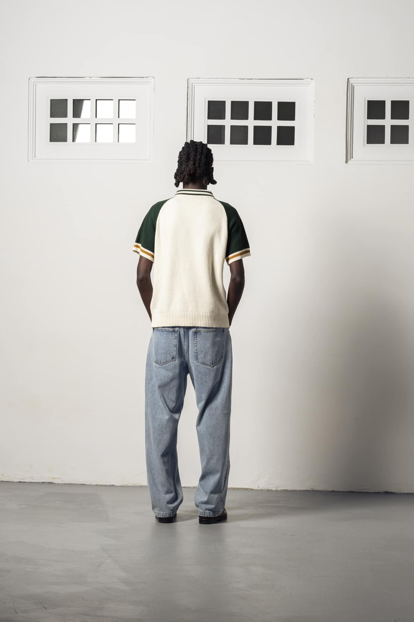 BIKER PREMIUM KNIT - GREEN/ECRU