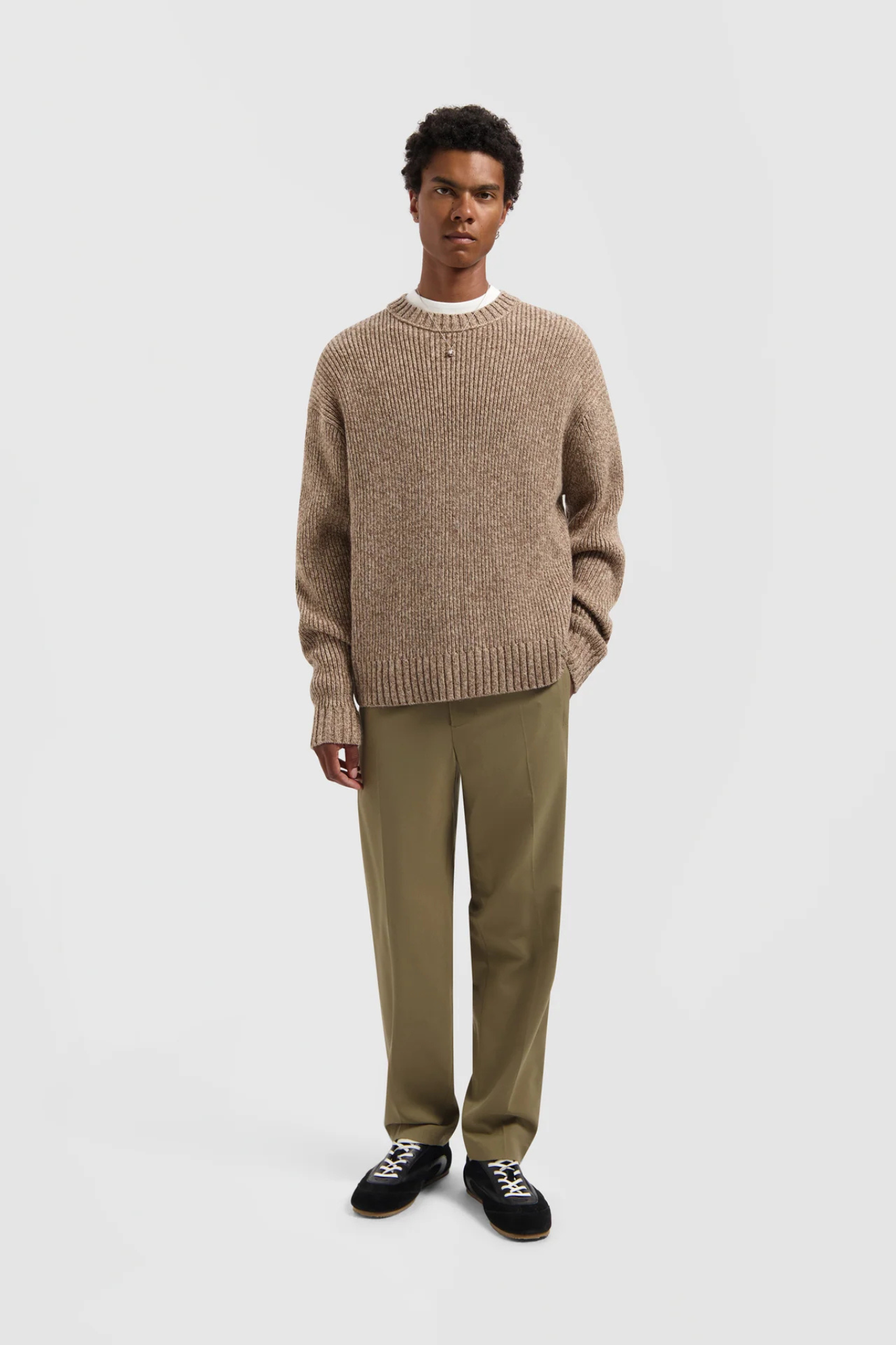 ESSENTIAL MELANGE KNITTED CREWNECK - FOXTROT