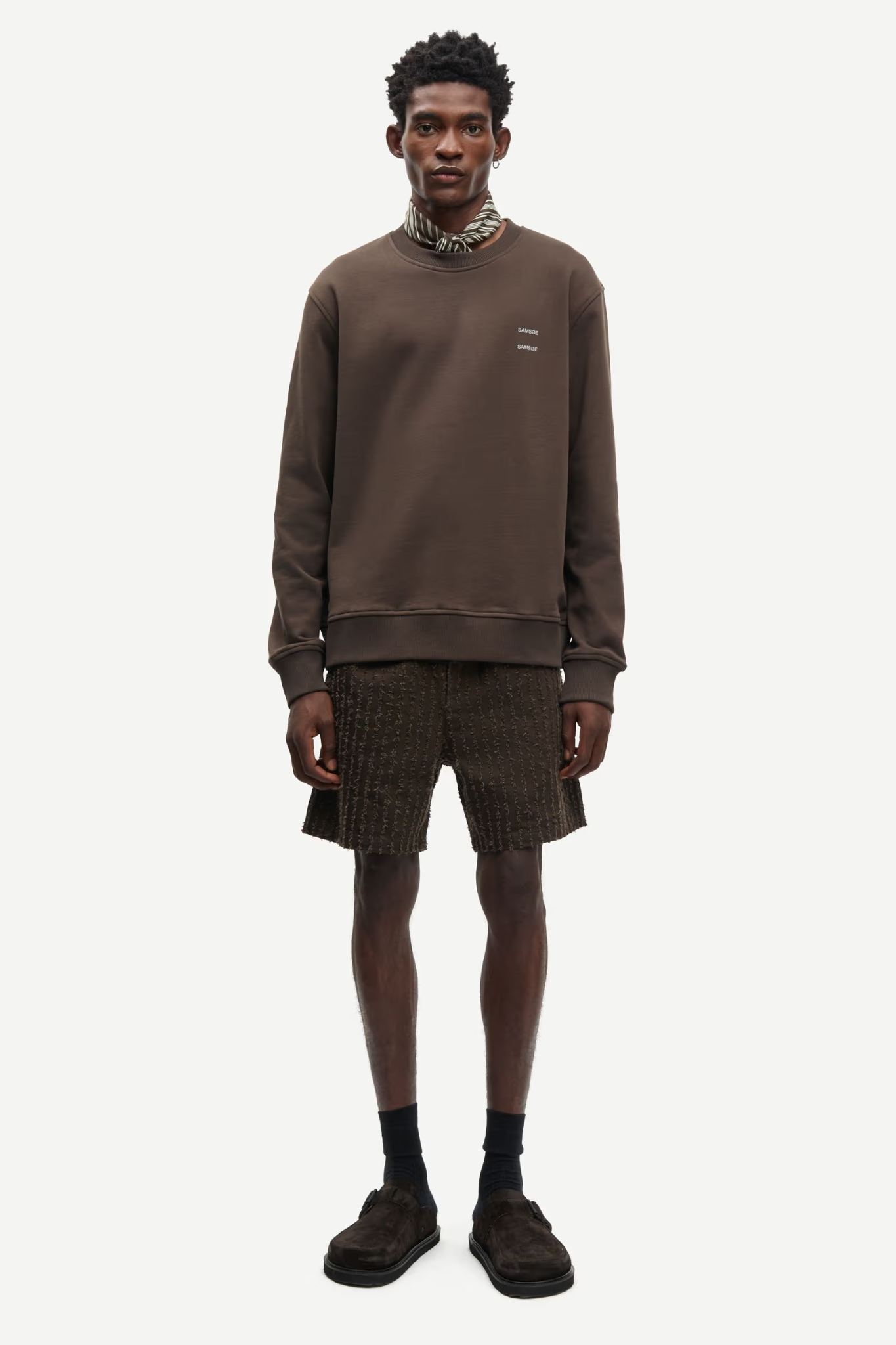 JOEL CREW NECK SWEATER - TURKISH COFFEE