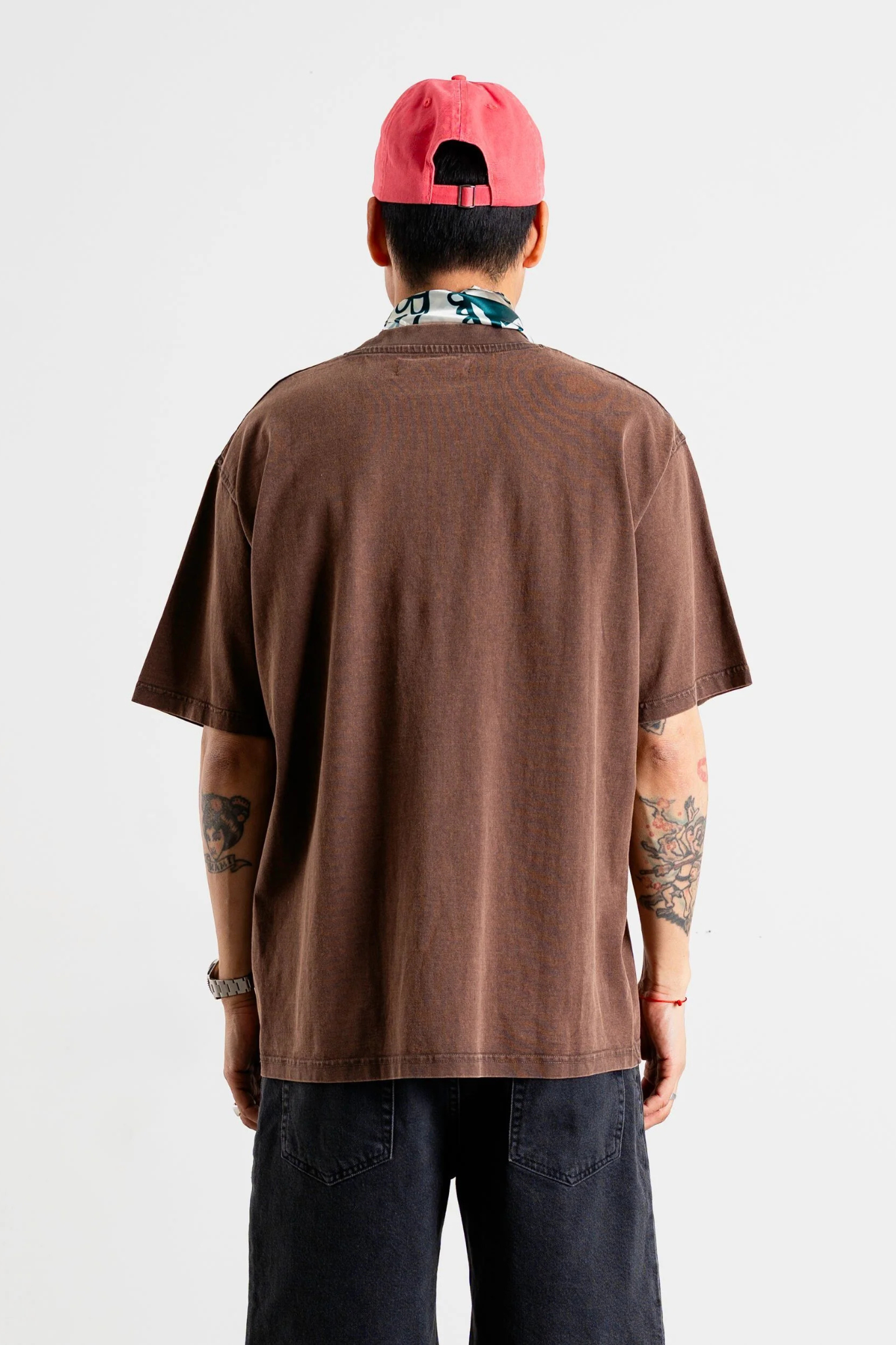 BAINE WASHED T-SHIRT - BROWN