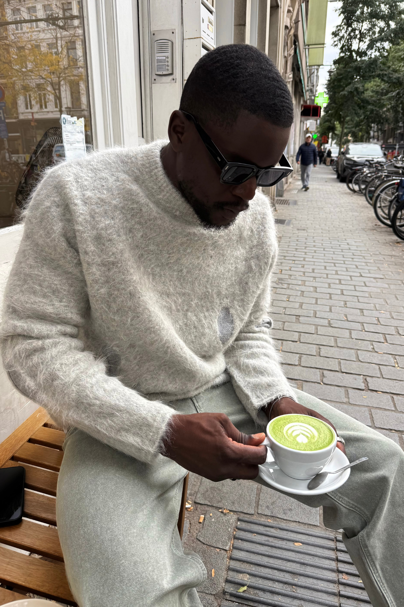 ALPACA BLEND CREWNECK - GREY