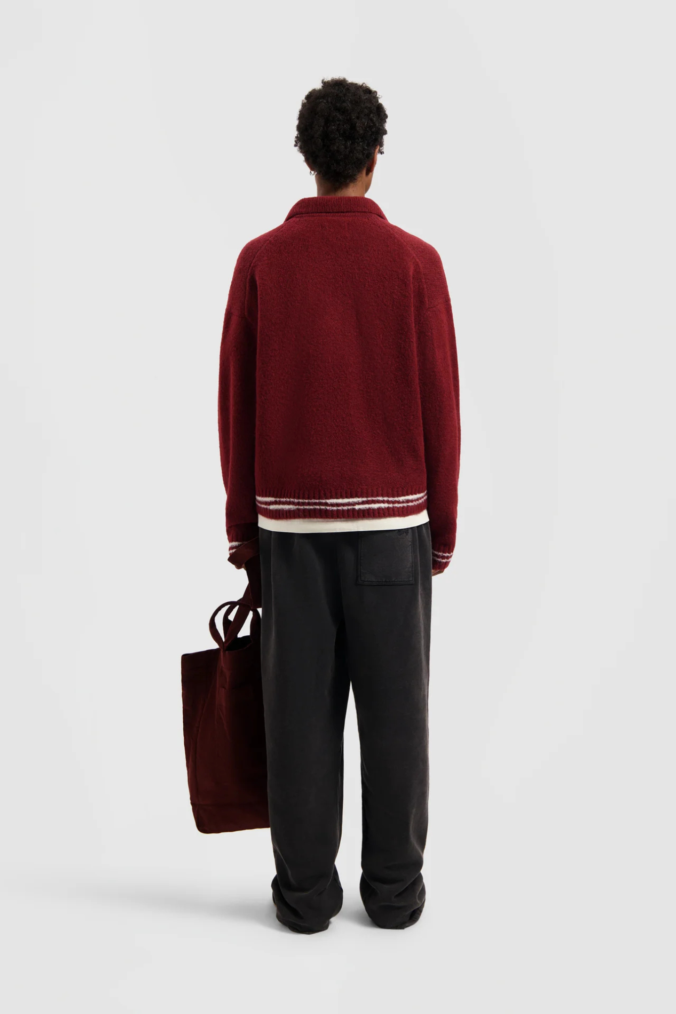 CREFTED DETAIL KNITTED POLO - RUM RAISIN