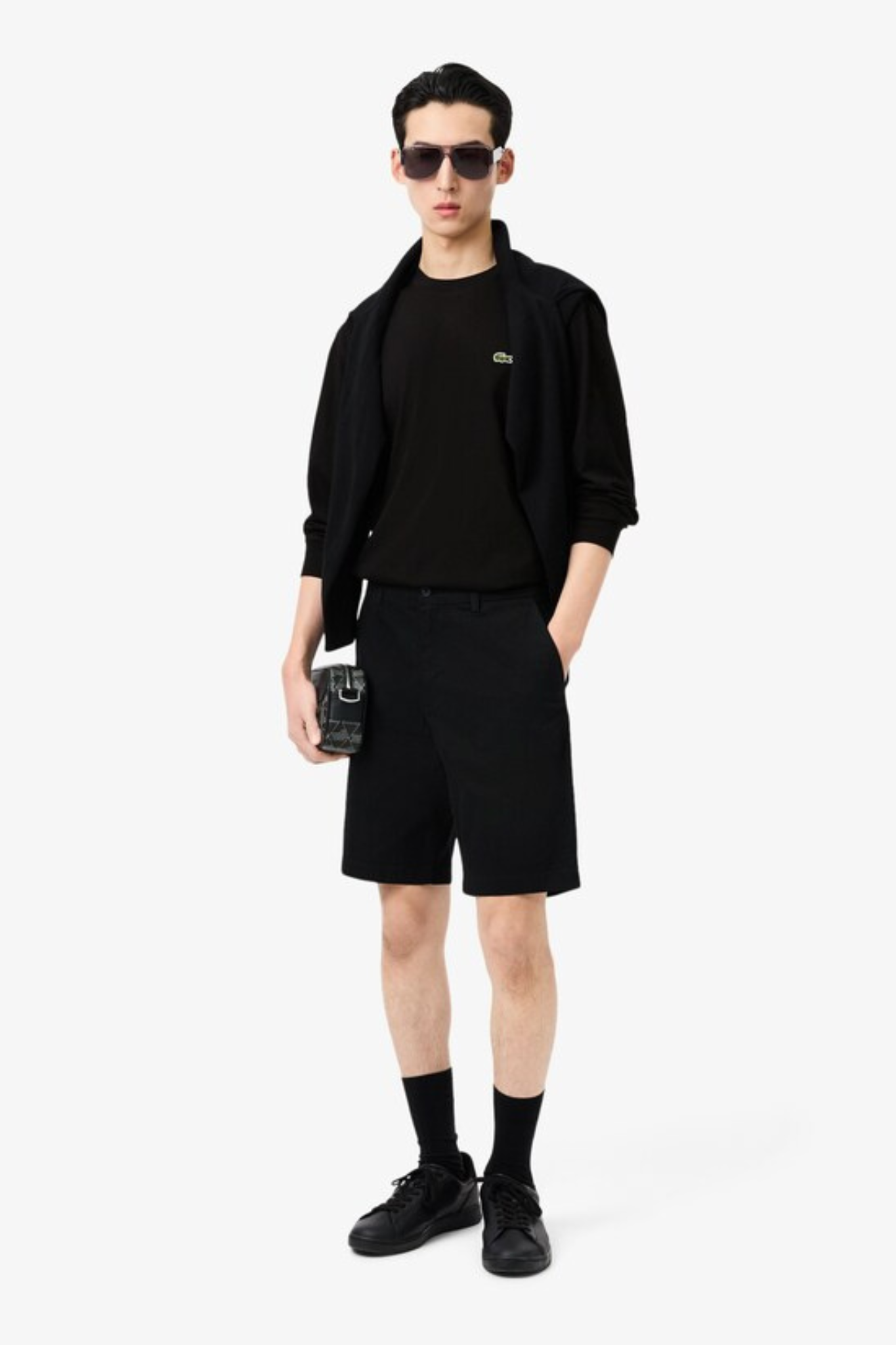 LONG SLEEVED COTTON T-SHIRT - BLACK