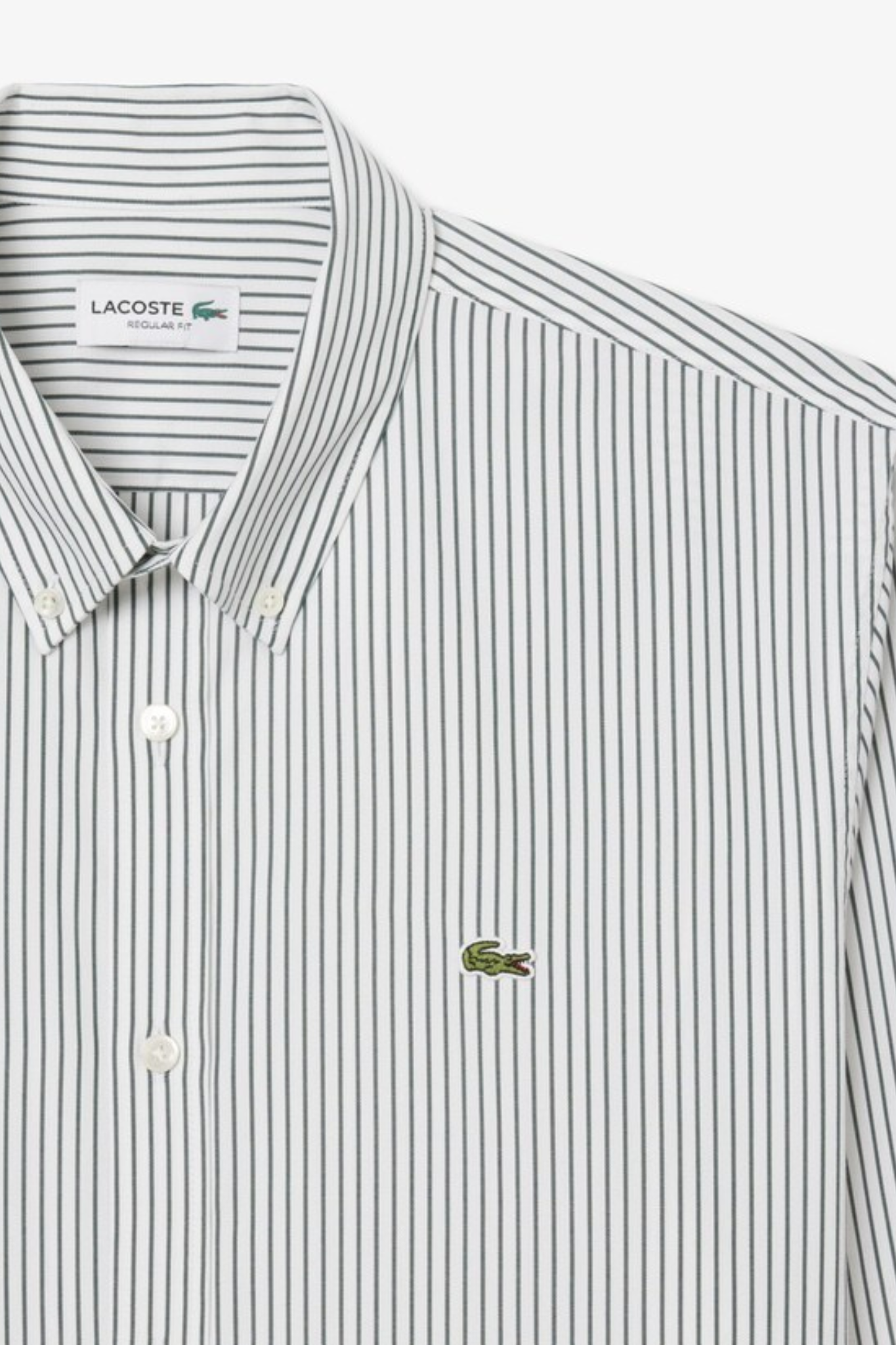 STRIPED PINPOINT SHIRT - WHITE/GREEN