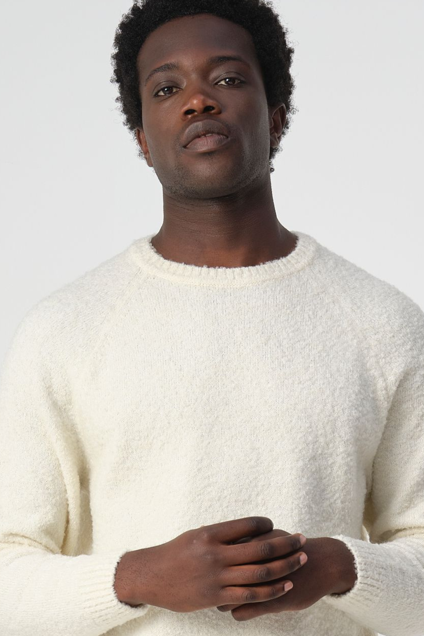 RONDE HALS BUCK KNIT  - COCONUT MILK