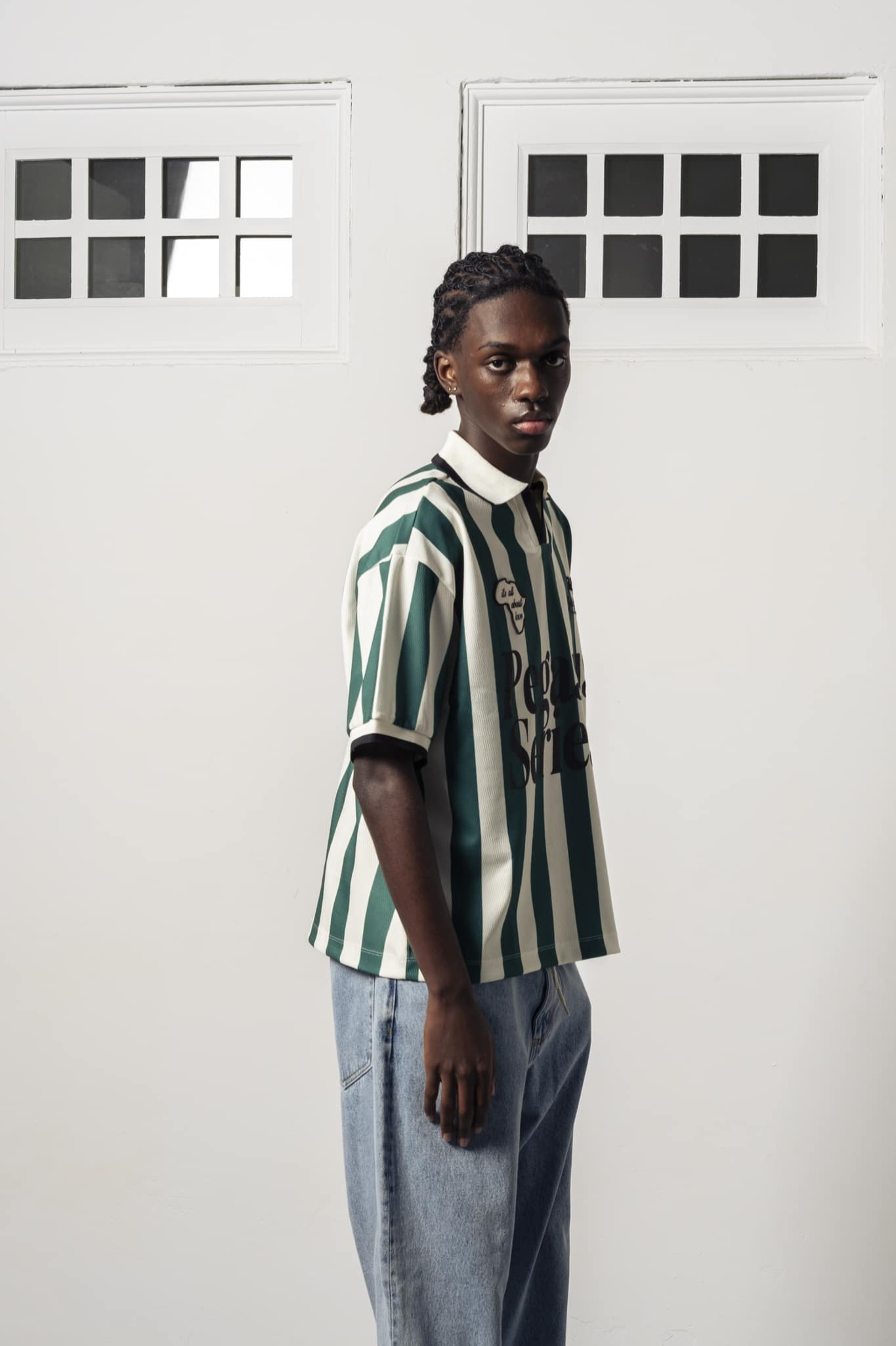 ABOUT LOVE FOOTBALL T-SHIRT - GREEN/ECRU