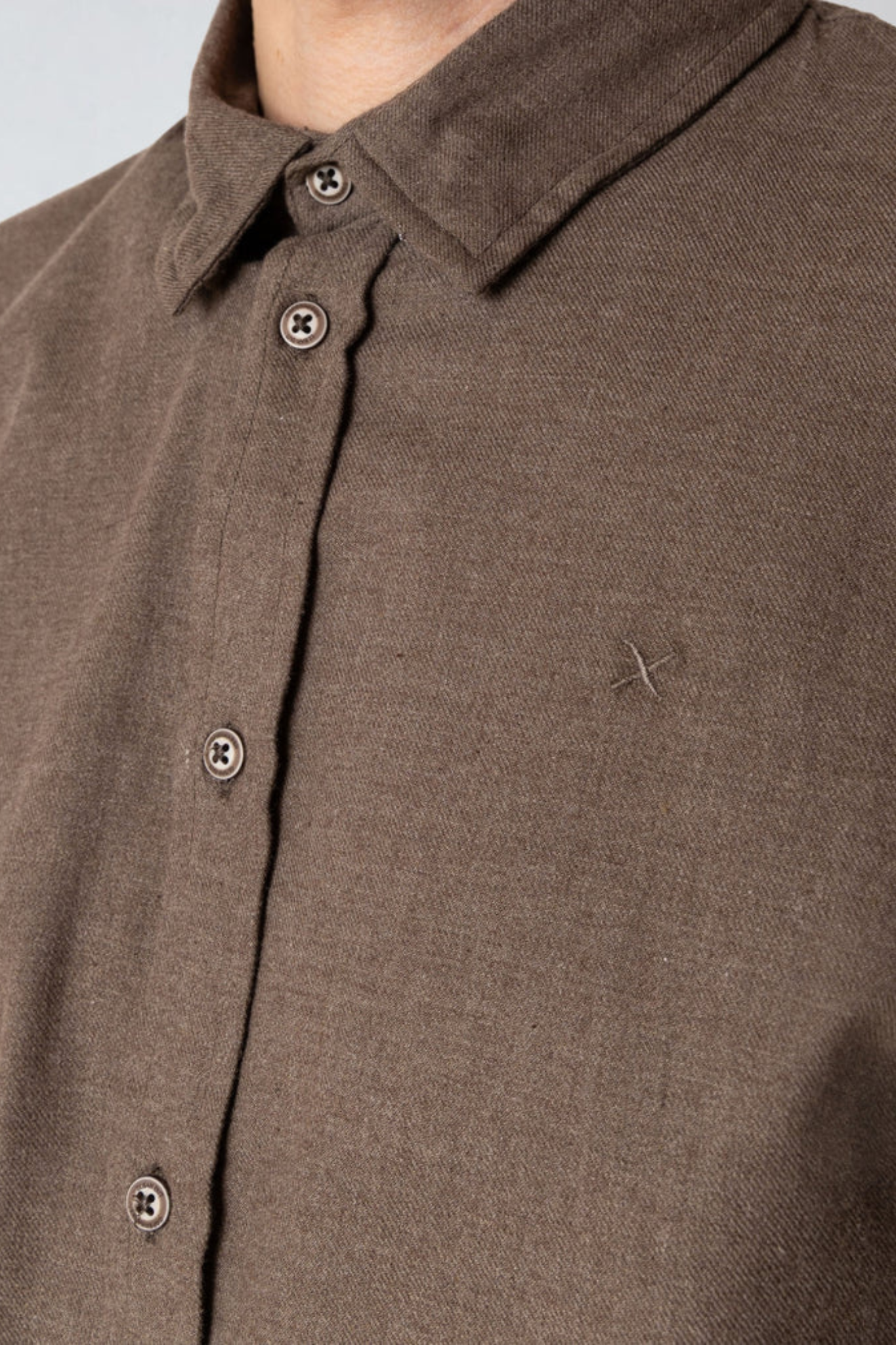 RUSSEL FLANNEL SHIRT - BROWN MELANGE