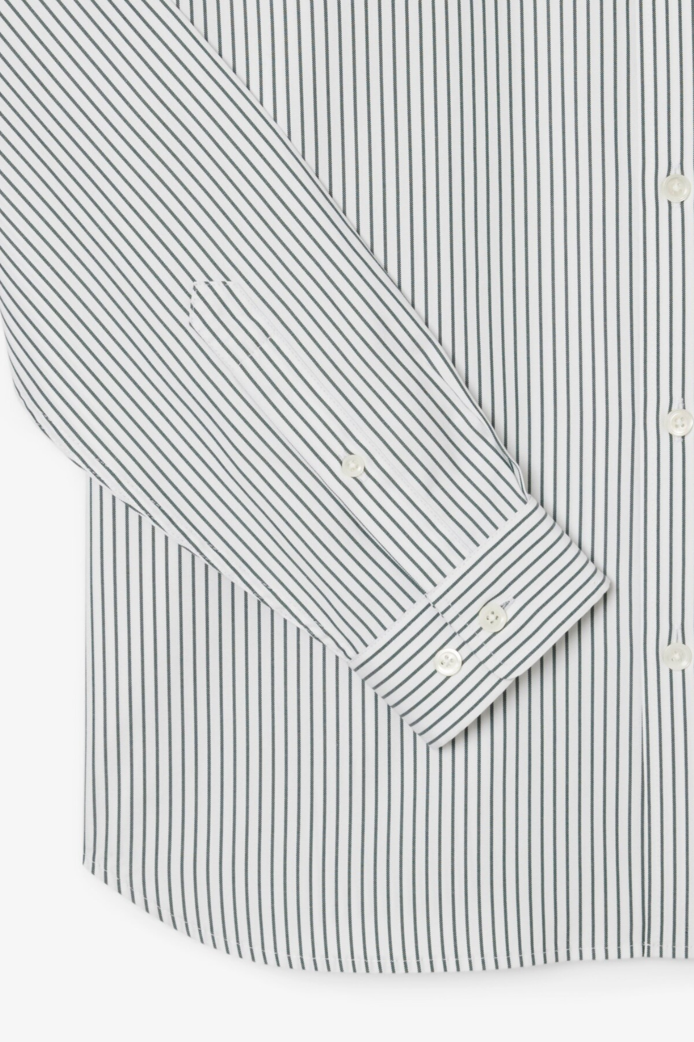 STRIPED PINPOINT SHIRT - WHITE/GREEN