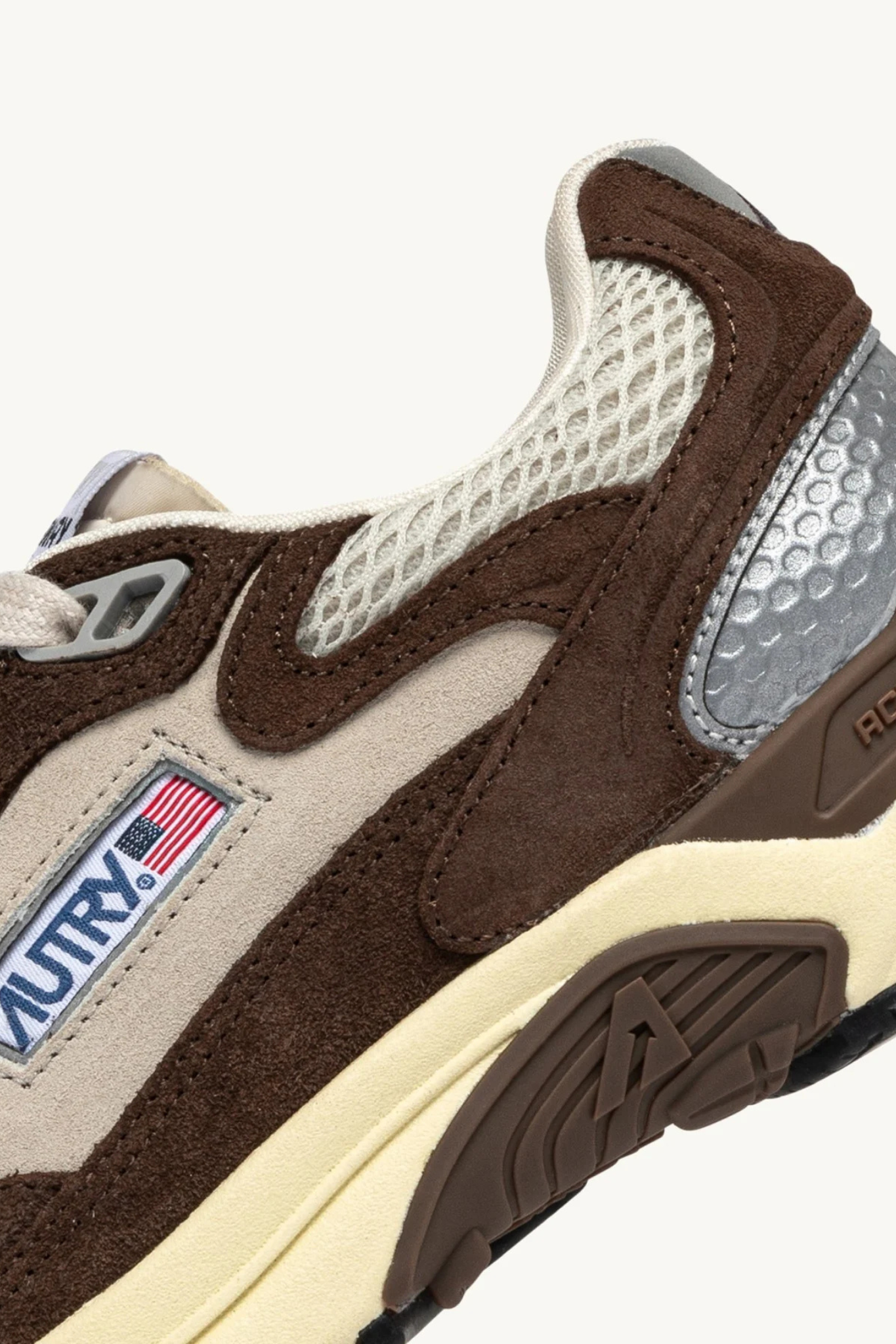 HYLM-SA03 - HYPERWAY LOW MEN SNEAKERS - SUEBIC/MESH BRN/SILV