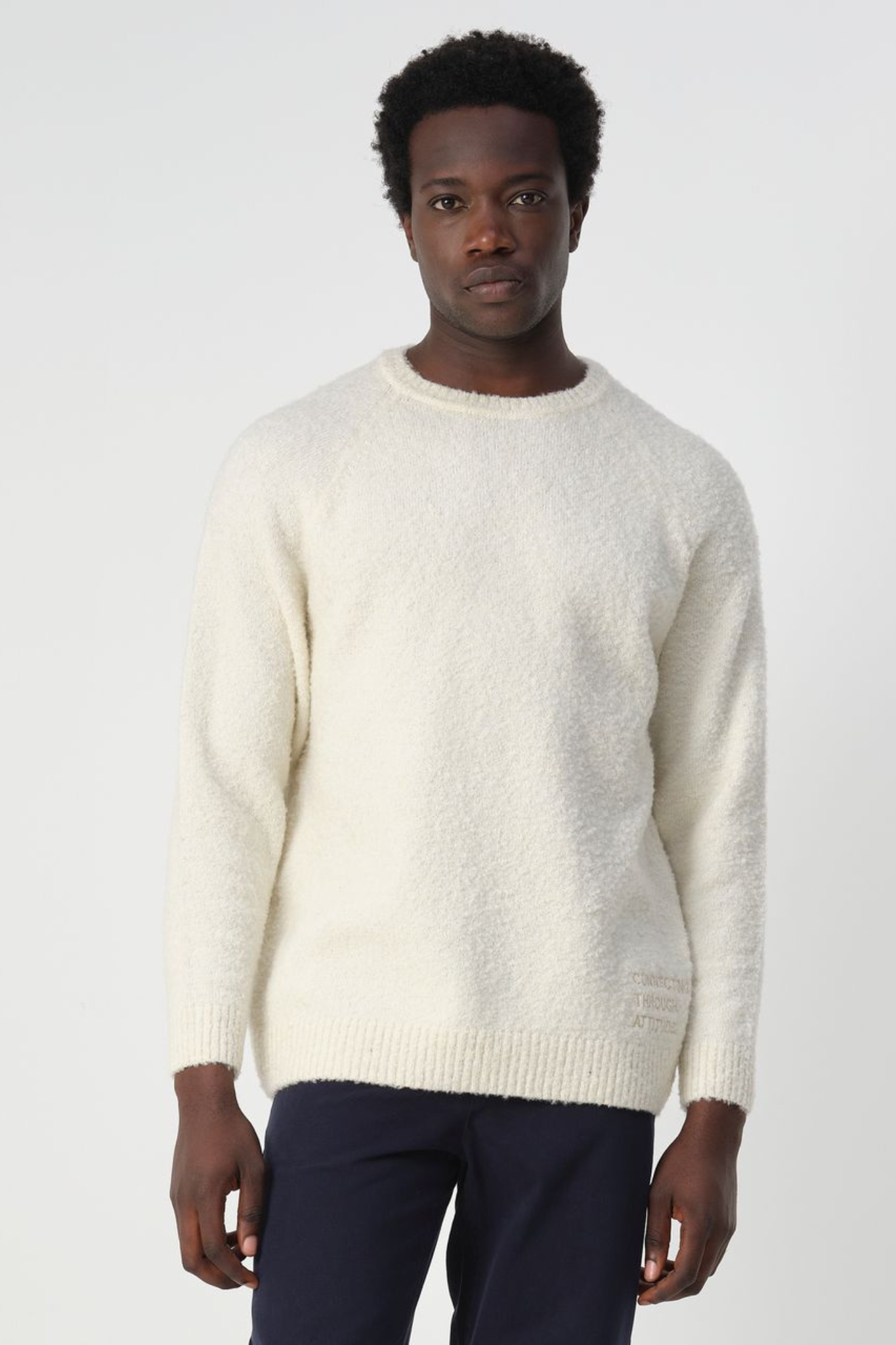RONDE HALS BUCK KNIT  - COCONUT MILK