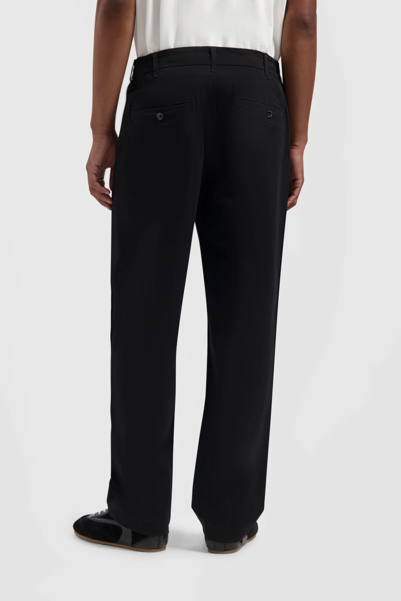 REGULAR PLEATED PANTS - BLACK