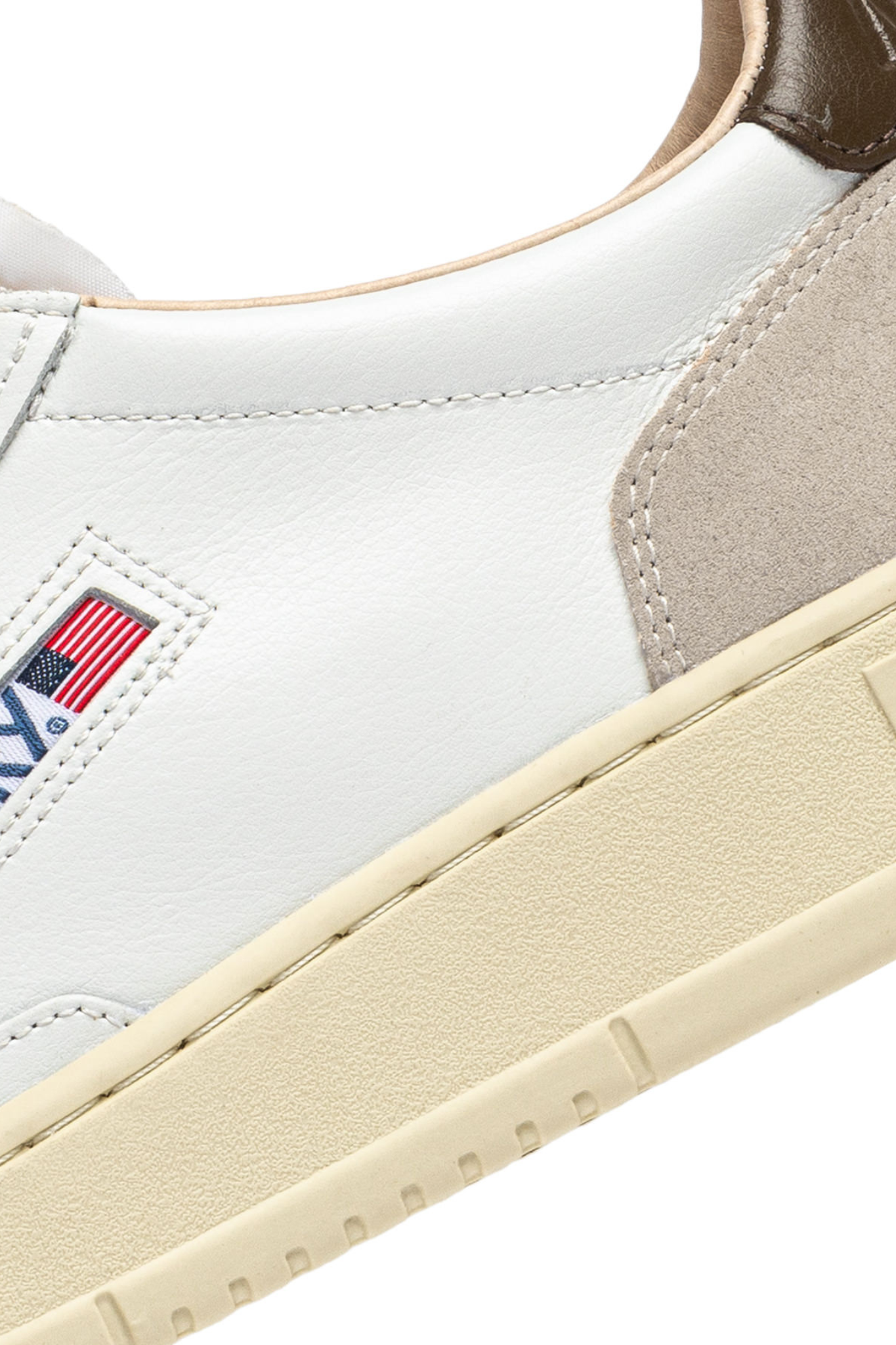 AULW-LS15 - MEDALIST LOW WOMEN SNEAKERS - LEAT/SUEDE WHT/TEAK
