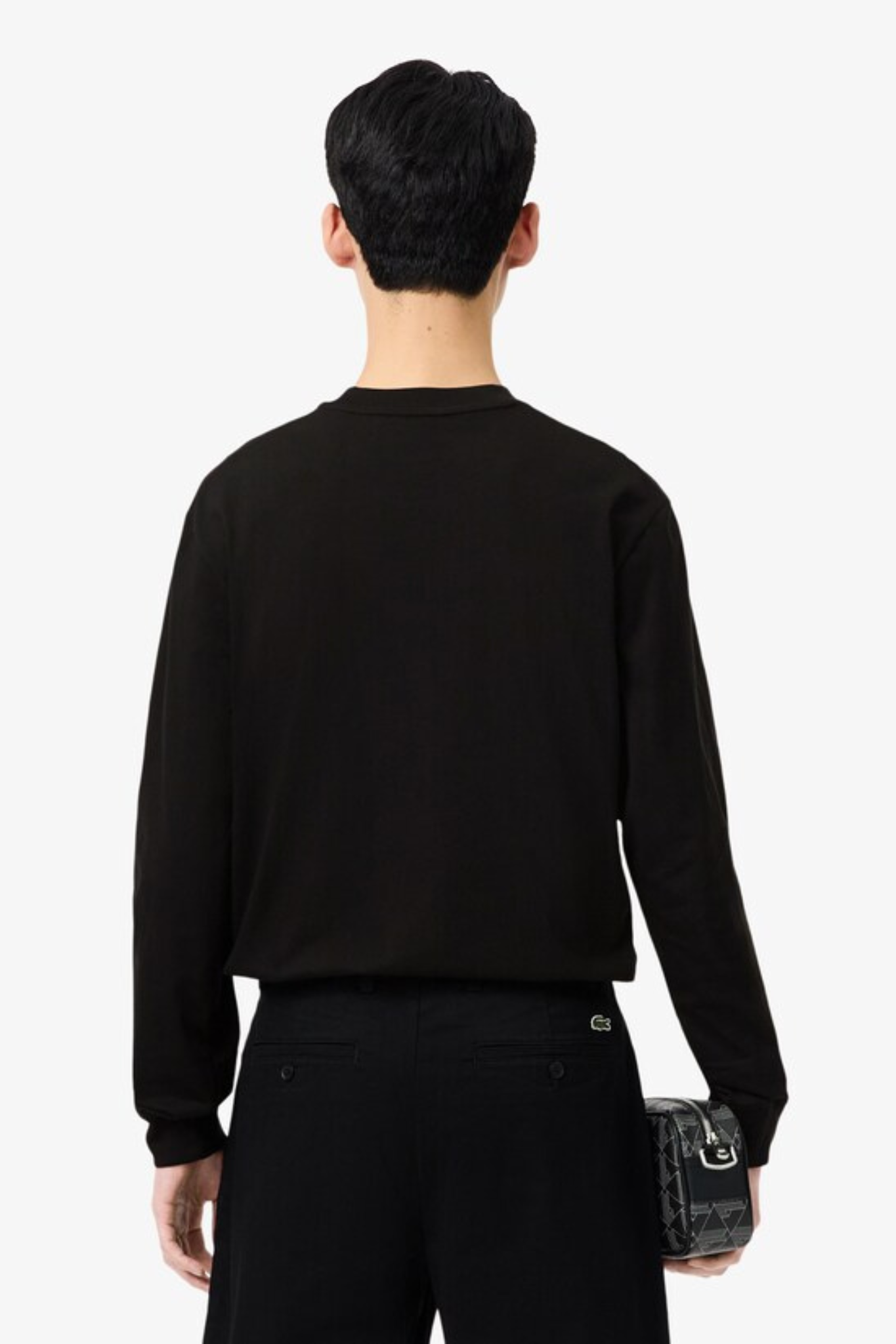 LONG SLEEVED COTTON T-SHIRT - BLACK