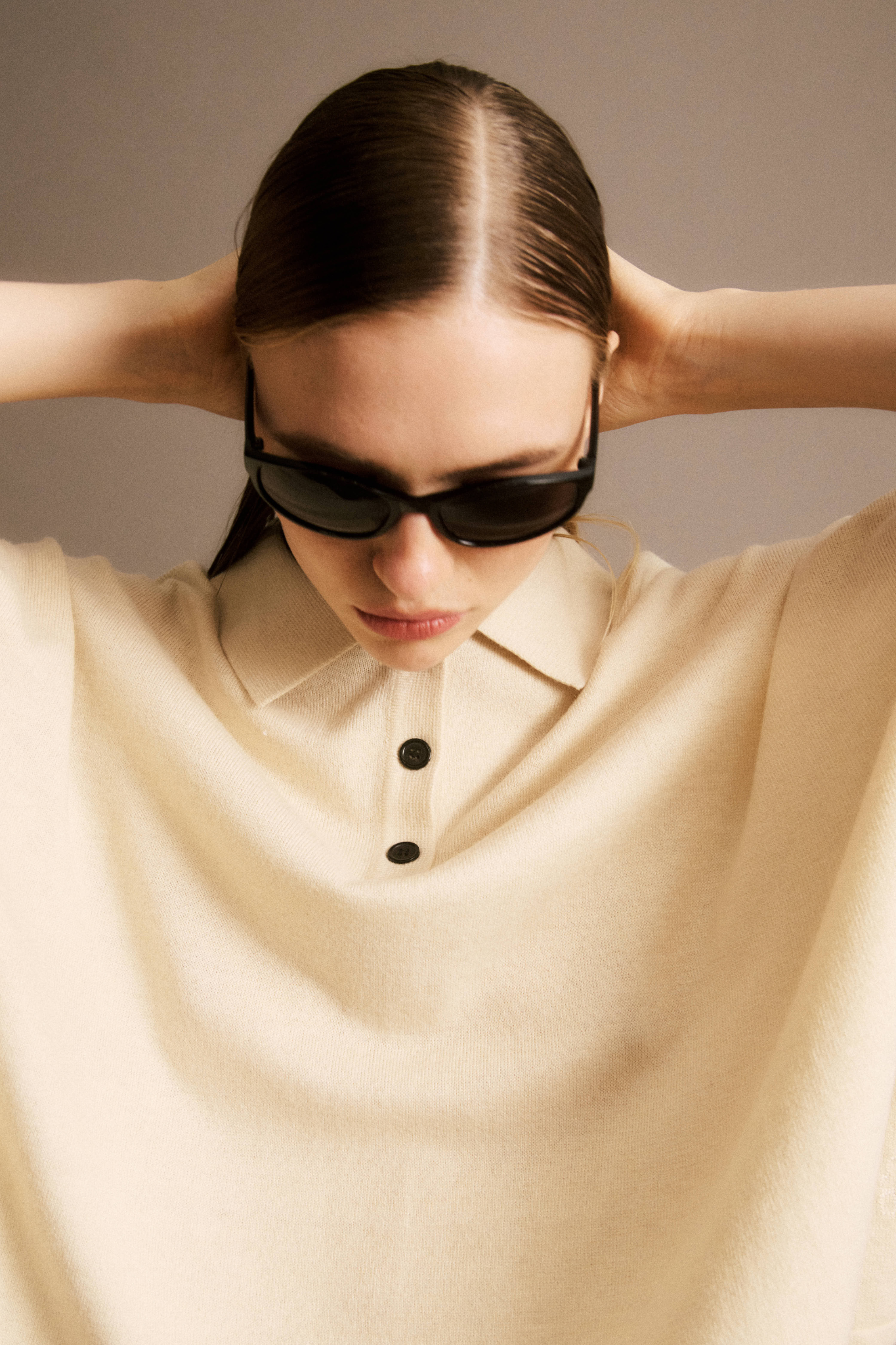 KARL POLOSHIRT - BEIGE