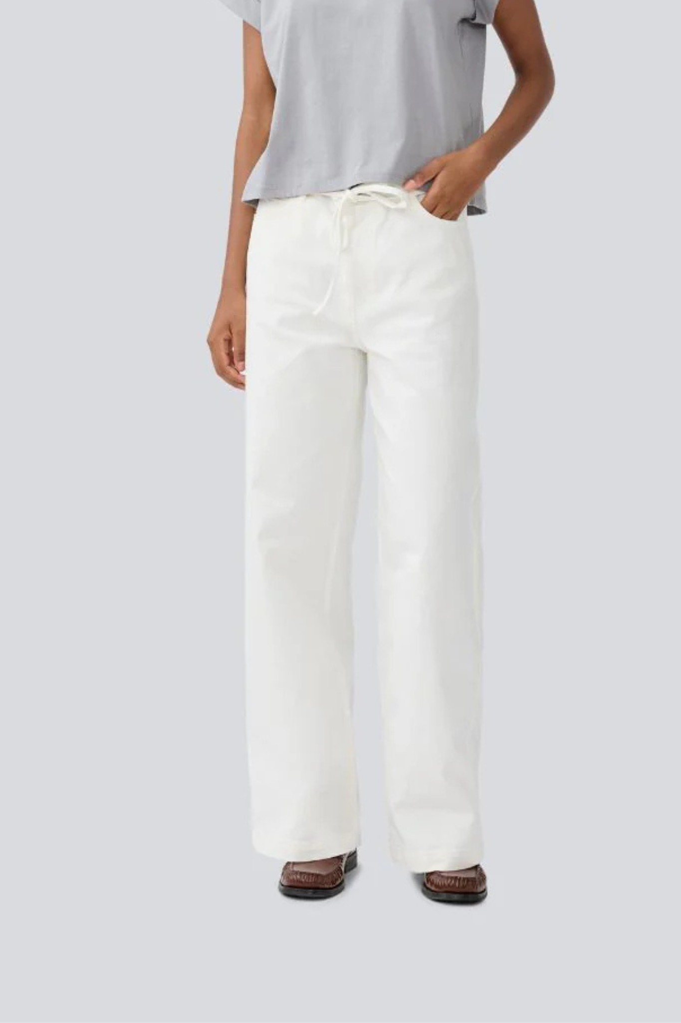 ISOLDE SOLID PANTS - SOFT WHITE