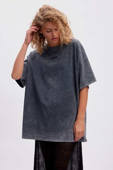 JIO OVERSIZE TEE - DARK GREY WASHED