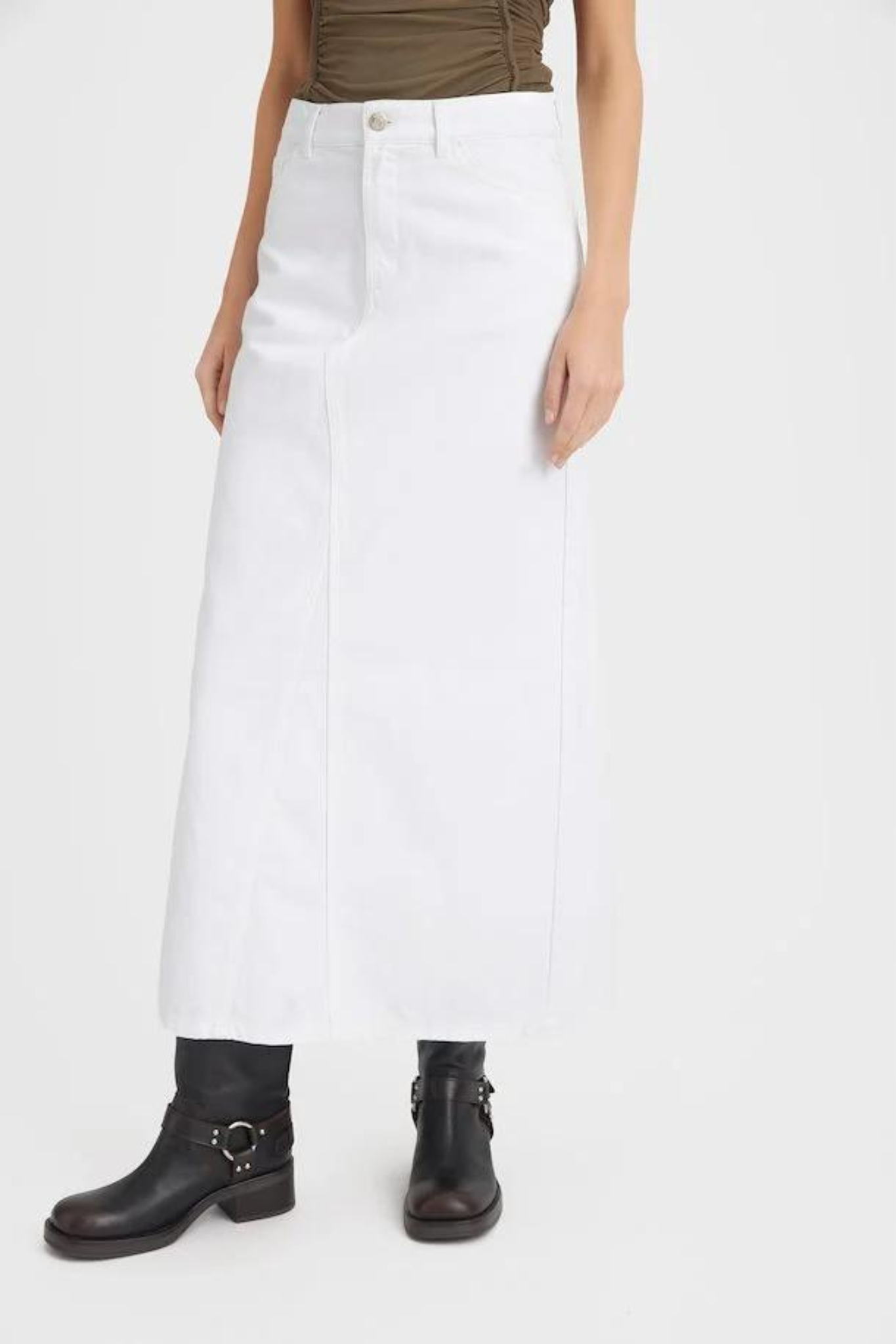 MILYGZ HW LONG SKIRT - WHITE WASH