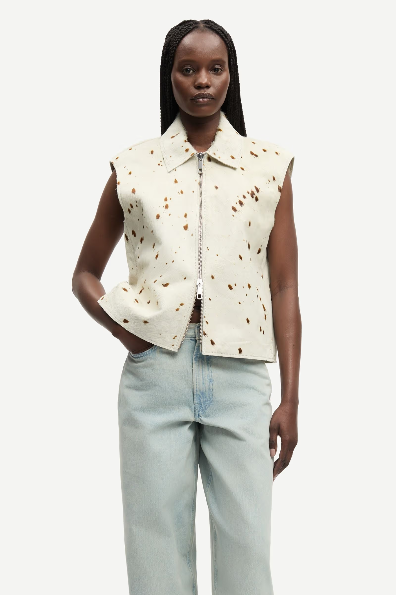 LYLO LEATHER VEST - STRAY DOTT