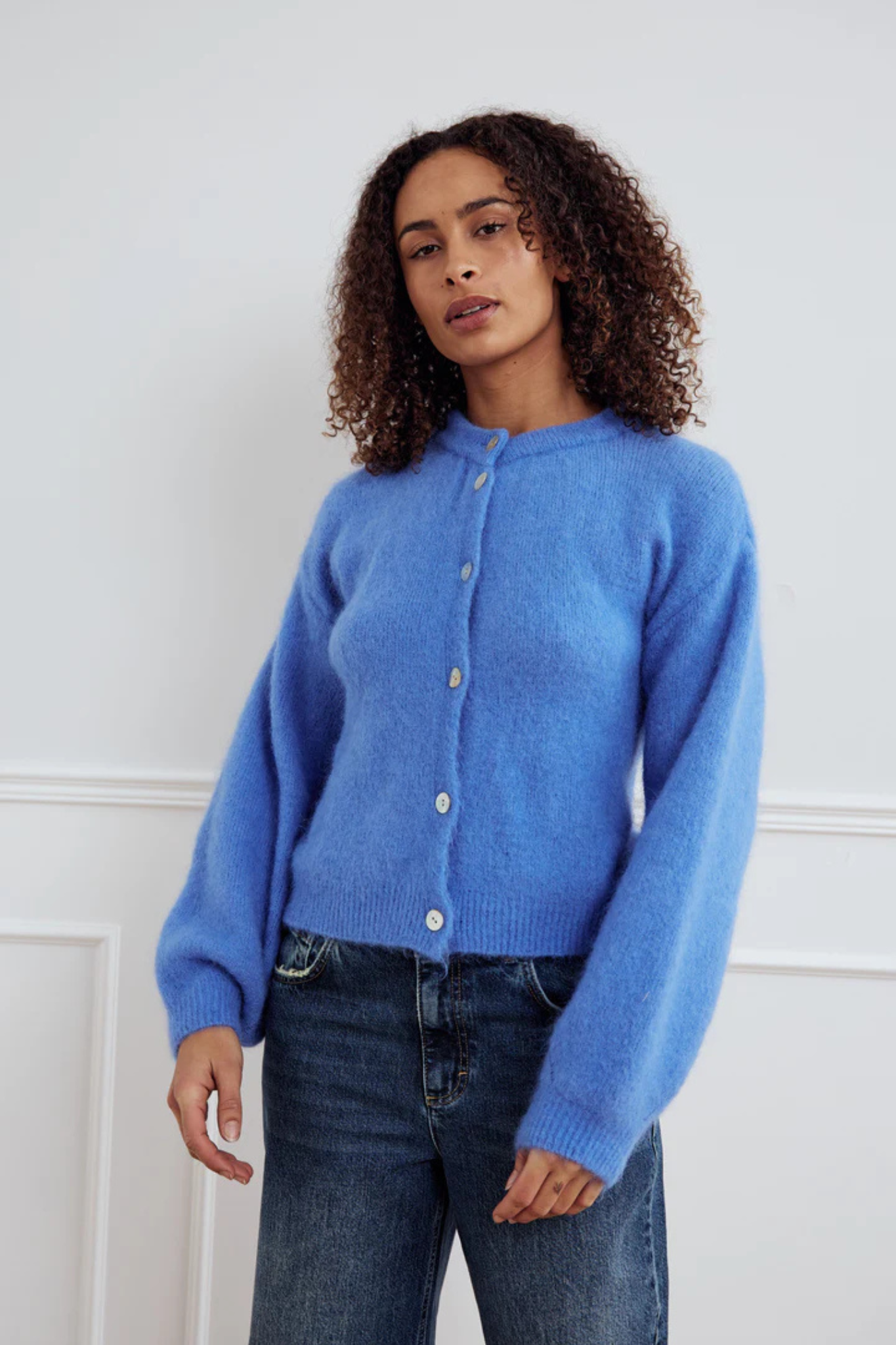 KAE KNIT CARDIGAN - DOVE BLUE