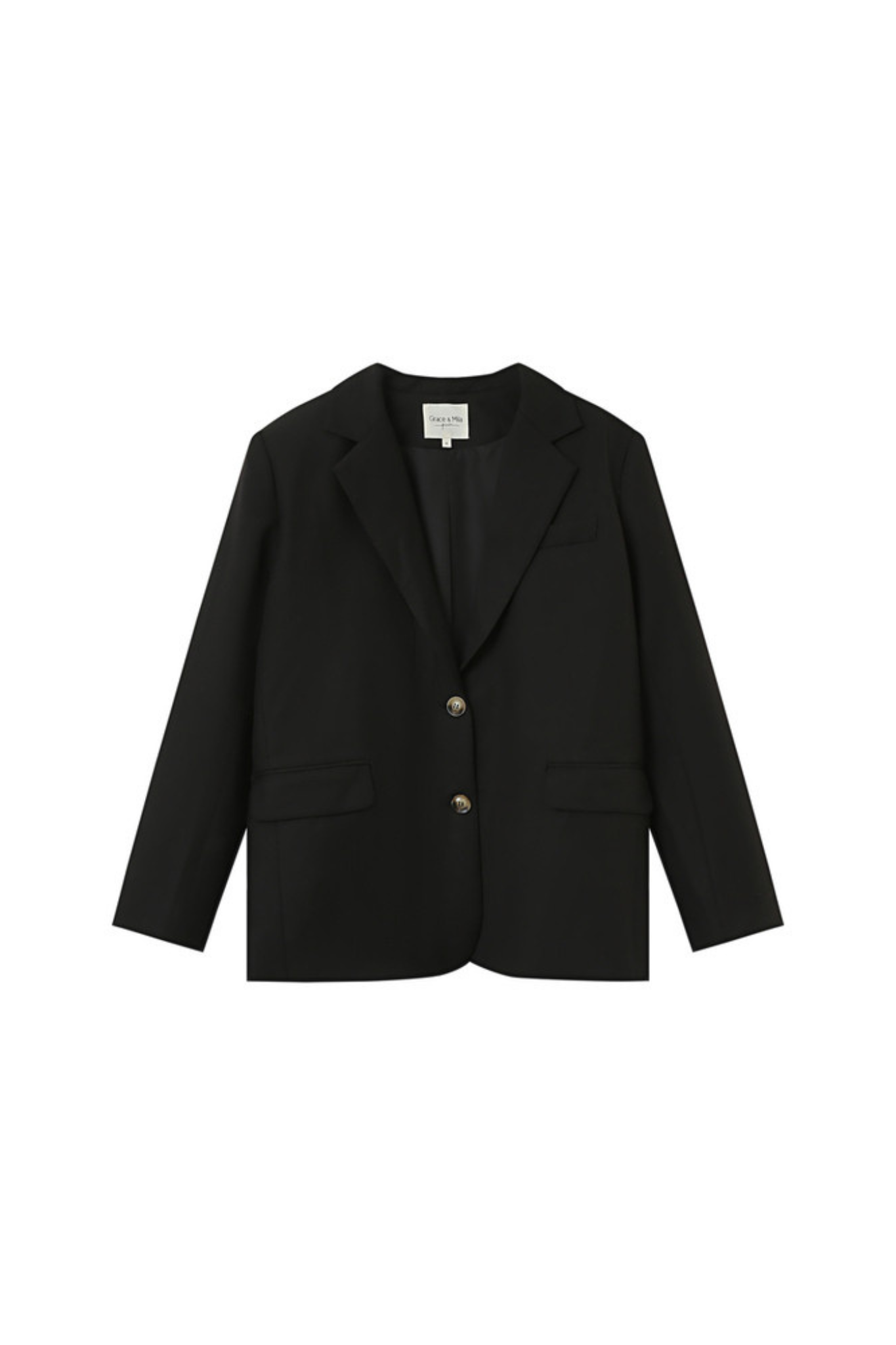 Grace & Mila philippe blazer in black. Front flatlay view