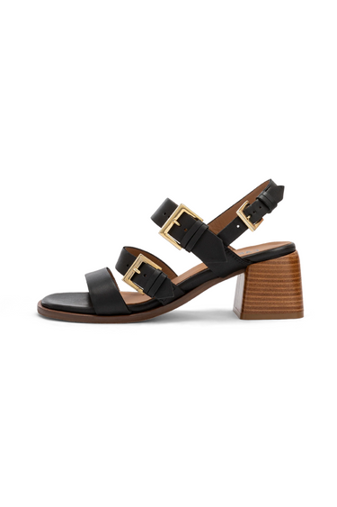 ATHENA BUCKLE SANDAL - BLACK